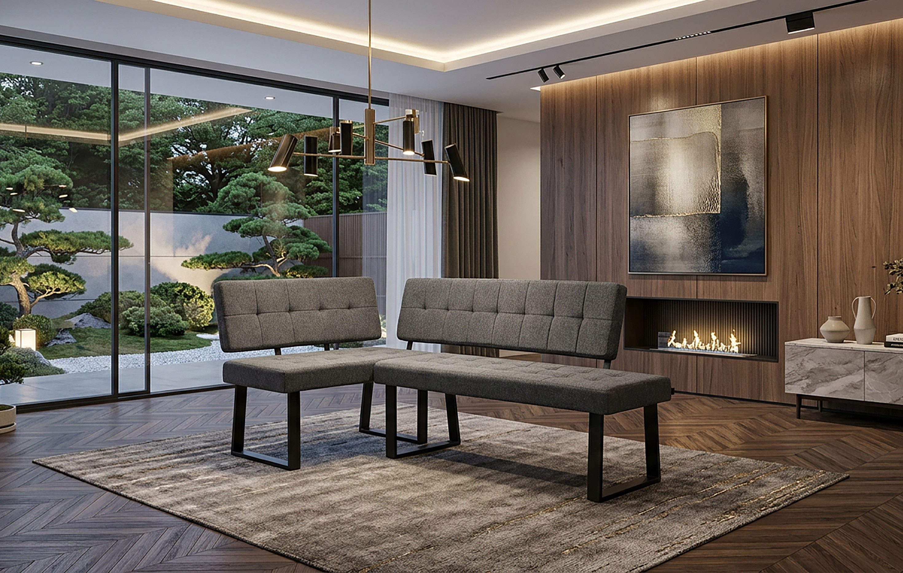B&D home Eckbank AKA (2-St), beidseitig montierbar, gepolstert, mit Rückenlehne, verschiedene Maße