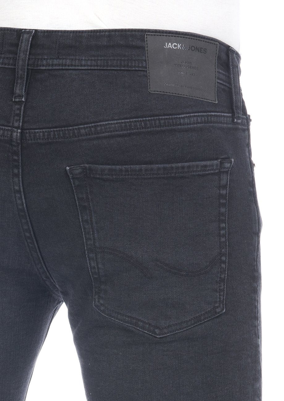 109 Slim-fit-Jeans Jones Stretch Jack Denim & mit JJIGLENN Black (12225765) Hose Slim Denim Jeanshose Fit Herren