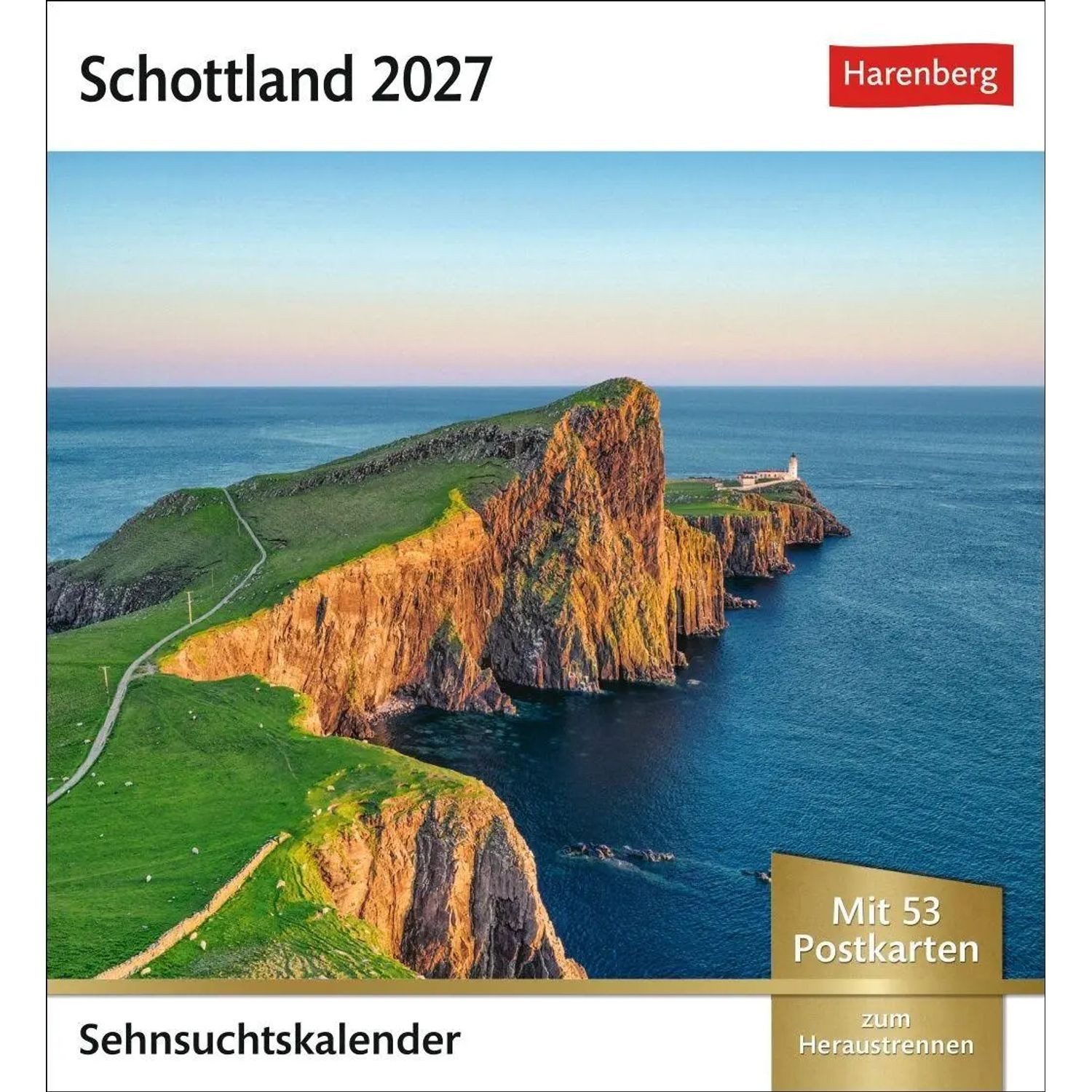 Wandkalender Schottland Sehnsuchtskalender 2027 - Wochenkalender mit 53 Postkarten