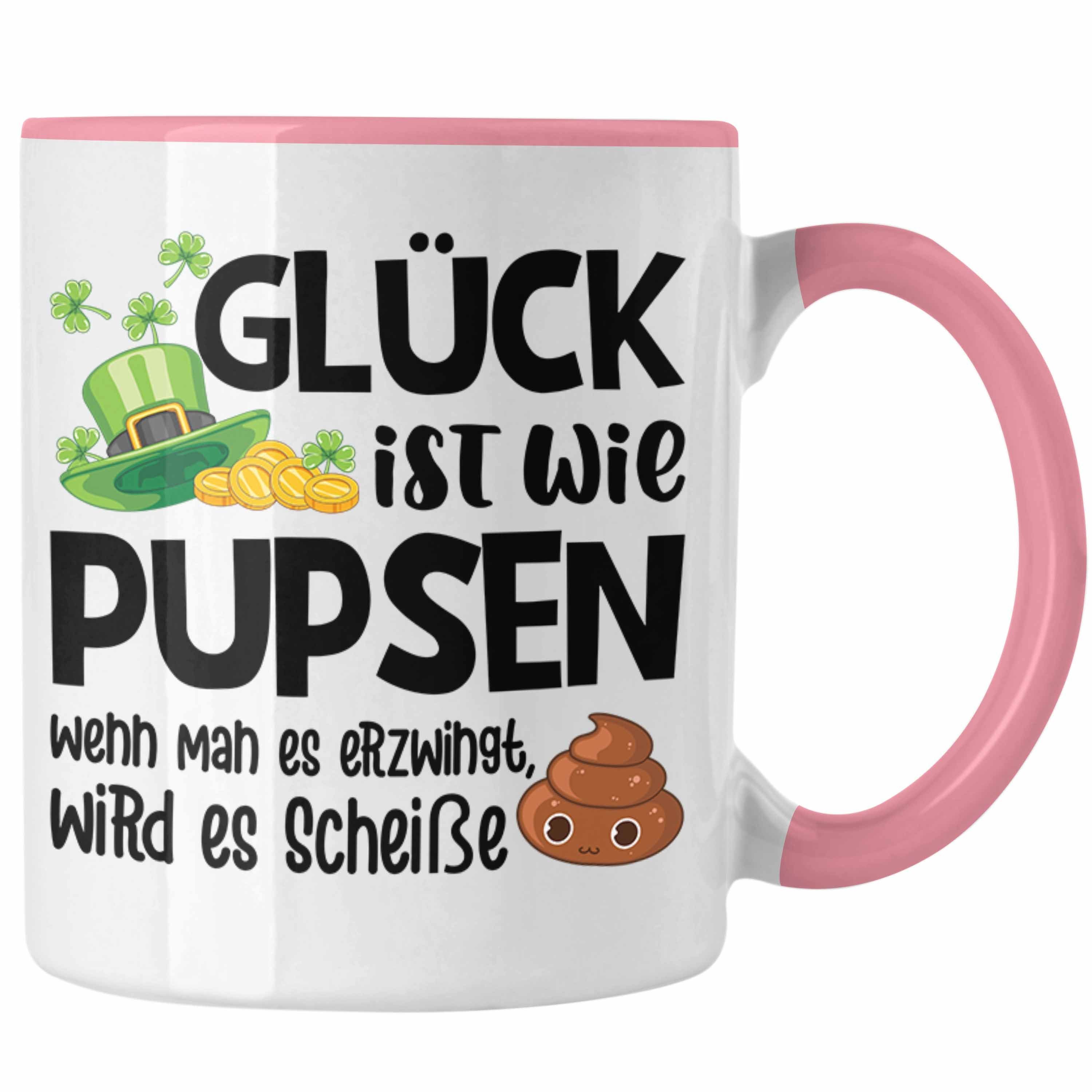 Trendation Tasse Trendation - Glück Ist Wie Pupsen Tassen Tasse Becher Kaffeetasse Lust
