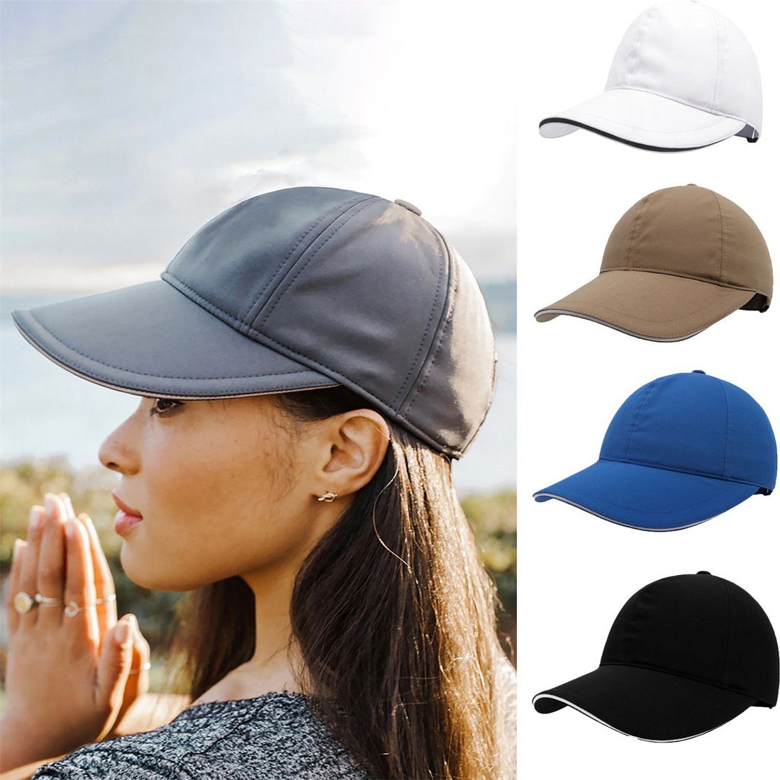 DÖRÖY Outdoor-Baseballkappe Kappe,Sonnenblende trocknende Schwarz Cap Frauen,schnell für Baseball