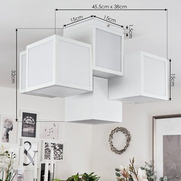 hofstein Deckenleuchte »Ceggia« moderne Deckenlampe aus Metall/Kunststoff in Weiß, 3000 Kelvin, eckige Leuchte in Würfel-Optik, 40 Watt, 4000 Lumen