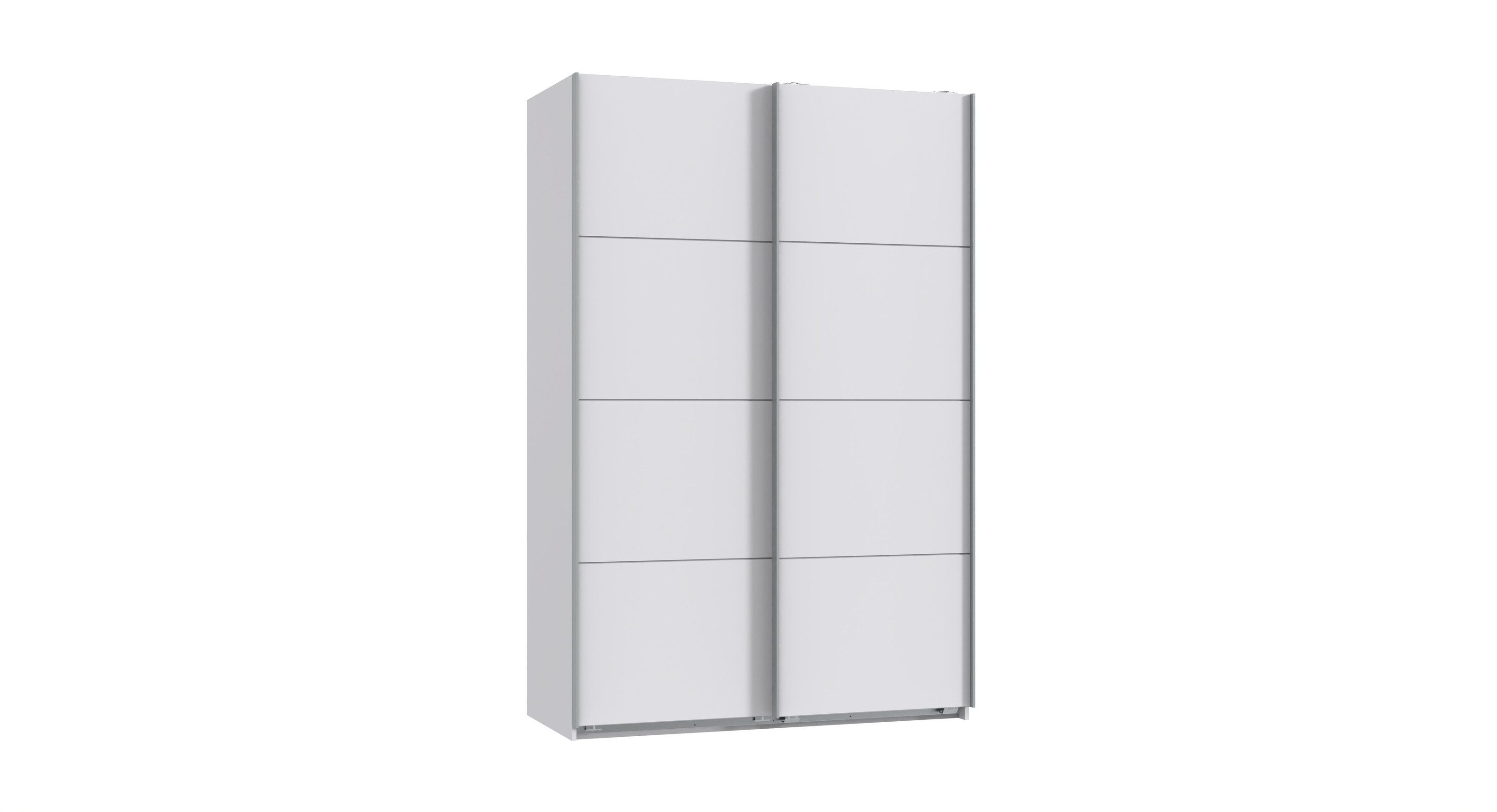 freiraum Schwebetürenschrank Schwebetürenschrank >AALST< in SAHARAGRAU / SPIEGEL - 270x208x65cm in WEISS - 135x208x65cm (BxHxT)