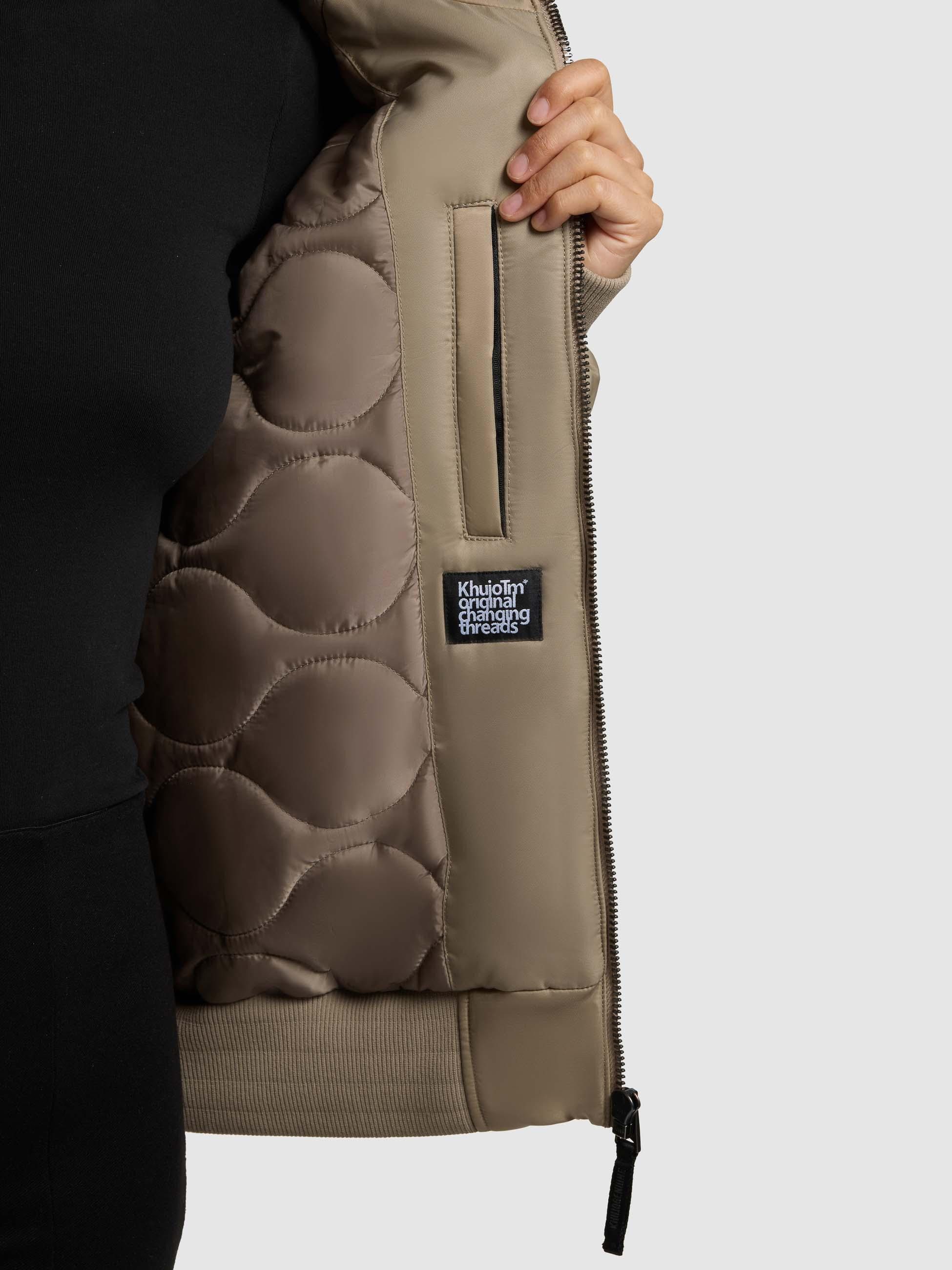 khujo Bomberjacke Cela Oversize Winterjacke mit abnehmbarem Kunstpelz-Besatz