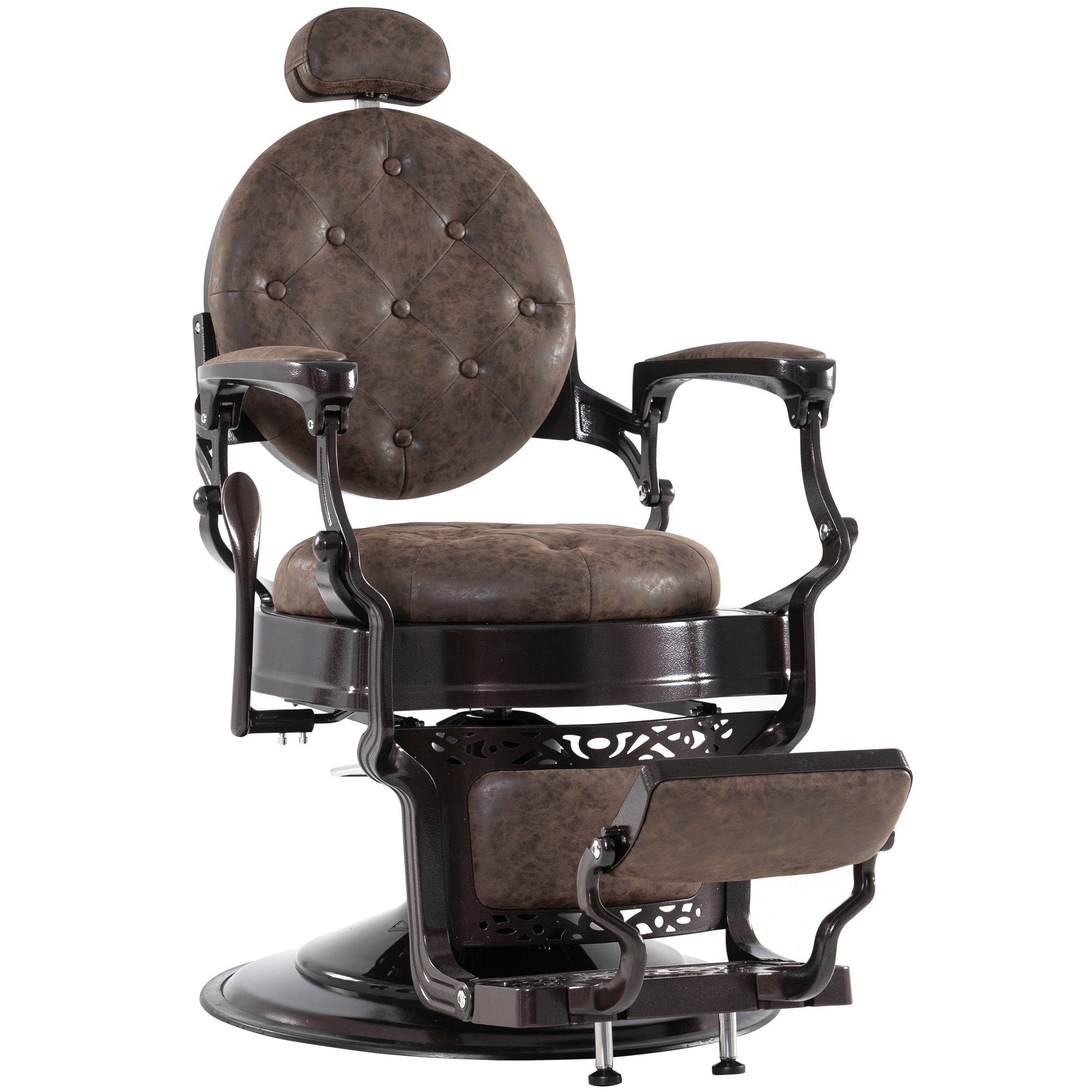 Barberpub Stuhl Barberpub hydraulischer Friseurstuhl 3849, 52 × 52 × 112 cm, Friseursessel mit Retro/ Vintage Stil
