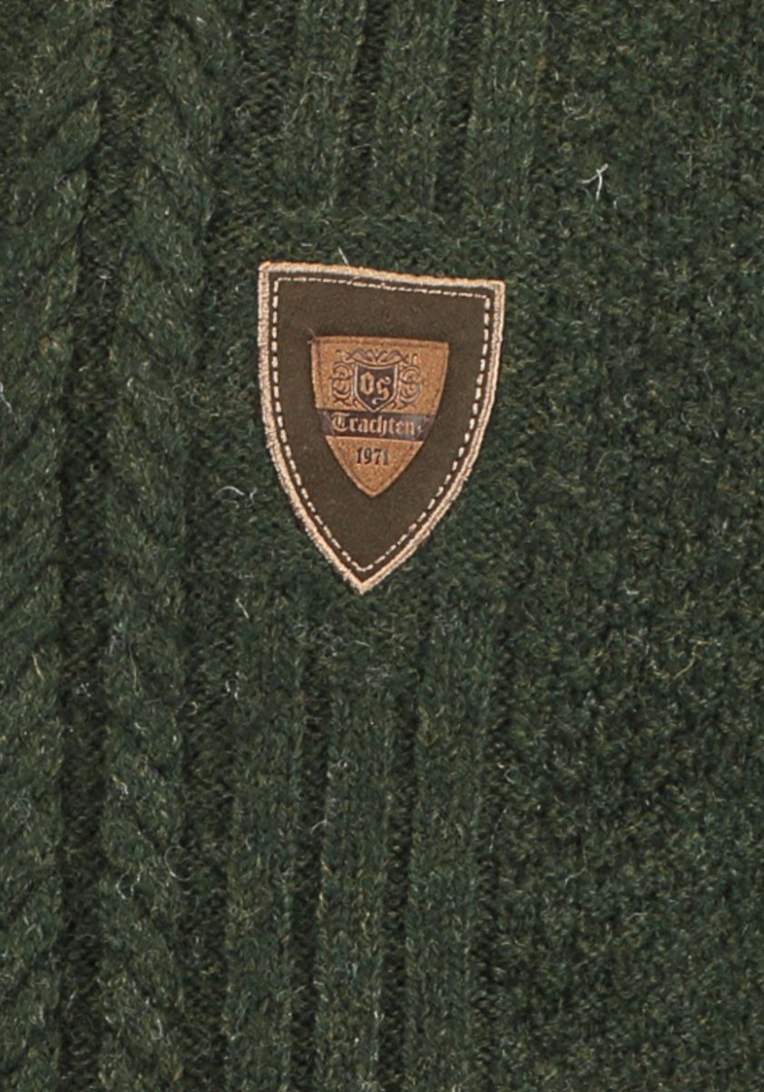 OS Trachten Strickjacke Fenari Rundhalsausschnitt