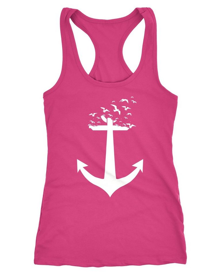 Neverless Tanktop Damen Tank-Top Anker Vögel Anchor Birds Racerback Neverless®