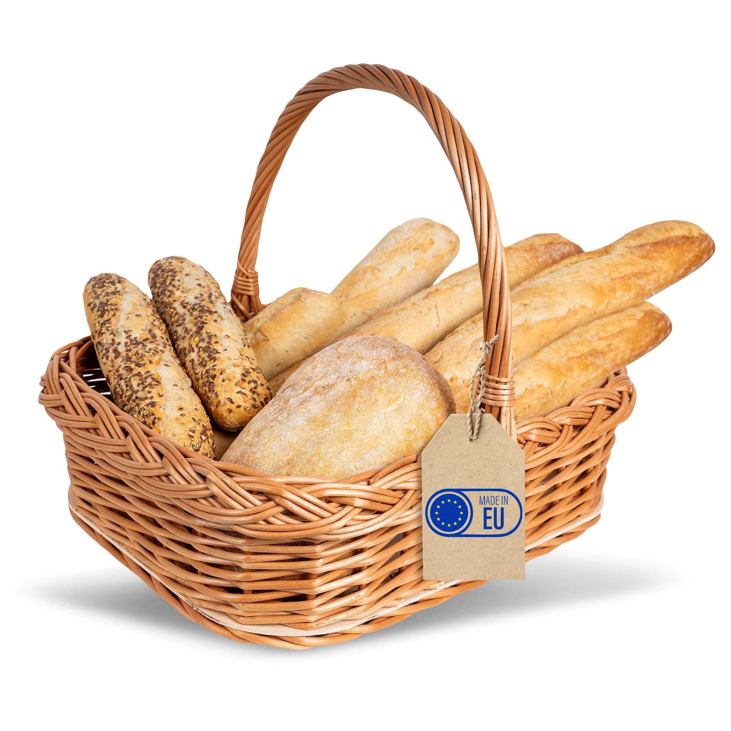 Creative Home Tablett Weidentablett Korbtablett mit Henkel, Boden aus unbehandeltem