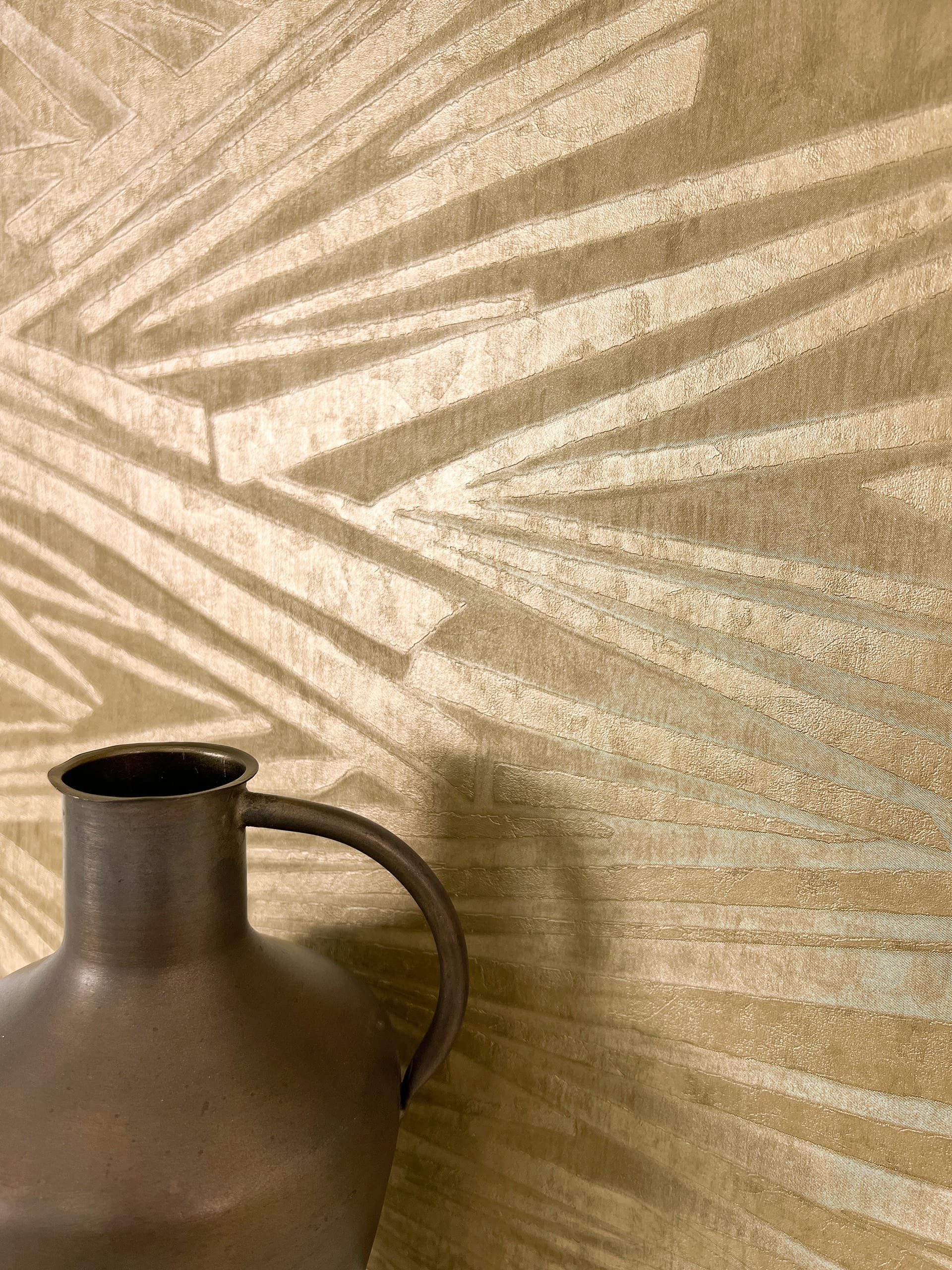 Newroom Vliestapete, Gold Tapete Glamour Linien günstig online kaufen