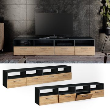 Vicco Lowboard Fernsehschrank Sideboard DIEGO Anthrazit 2-er Set