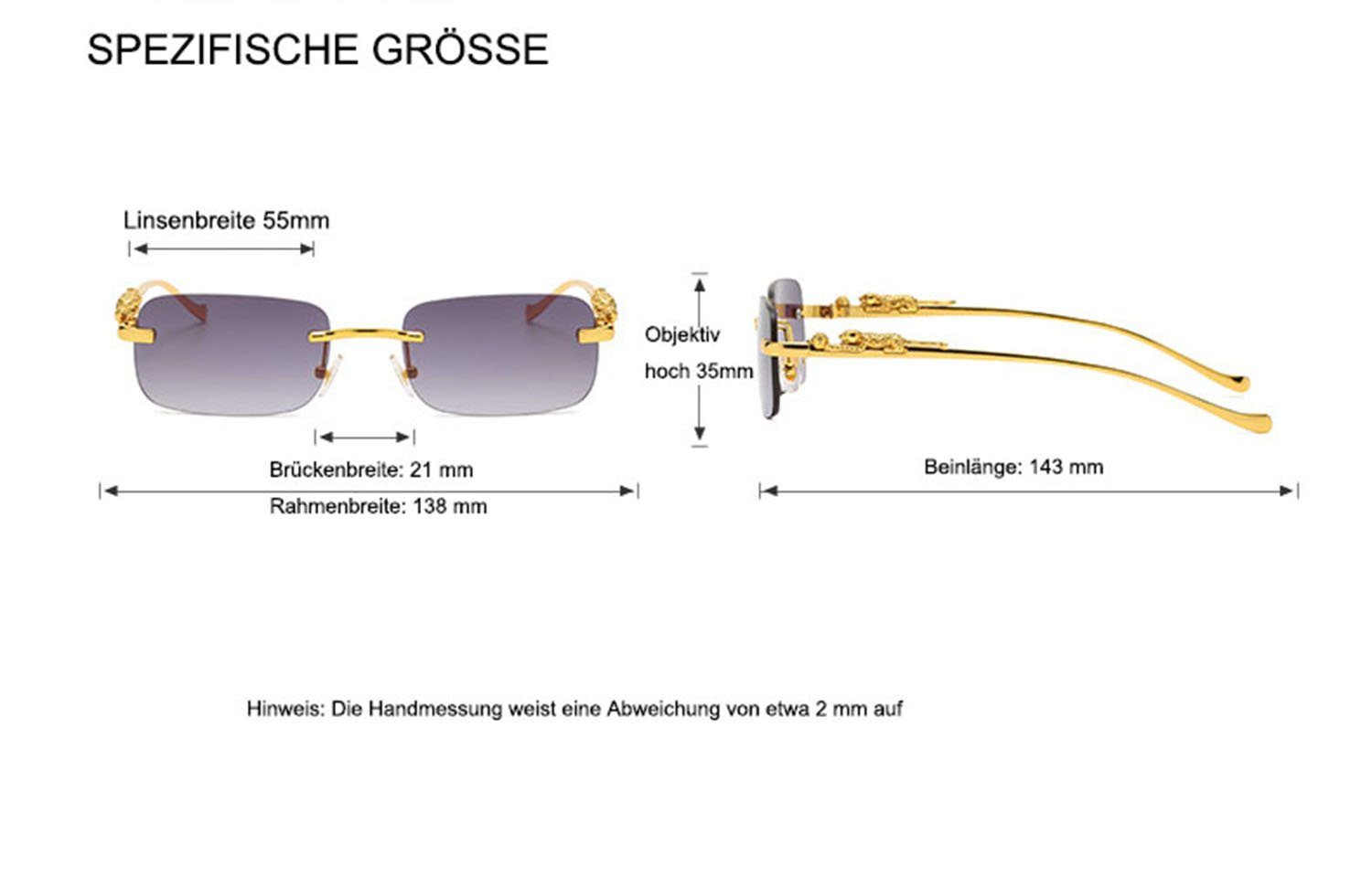 Housruse Sonnenbrille »Randlose rechteckige Sonnenbrille Spiegelglas  Sonnenbrille Damen Uv400 Retro Herren getönte Sonnenbrille« online kaufen |  OTTO