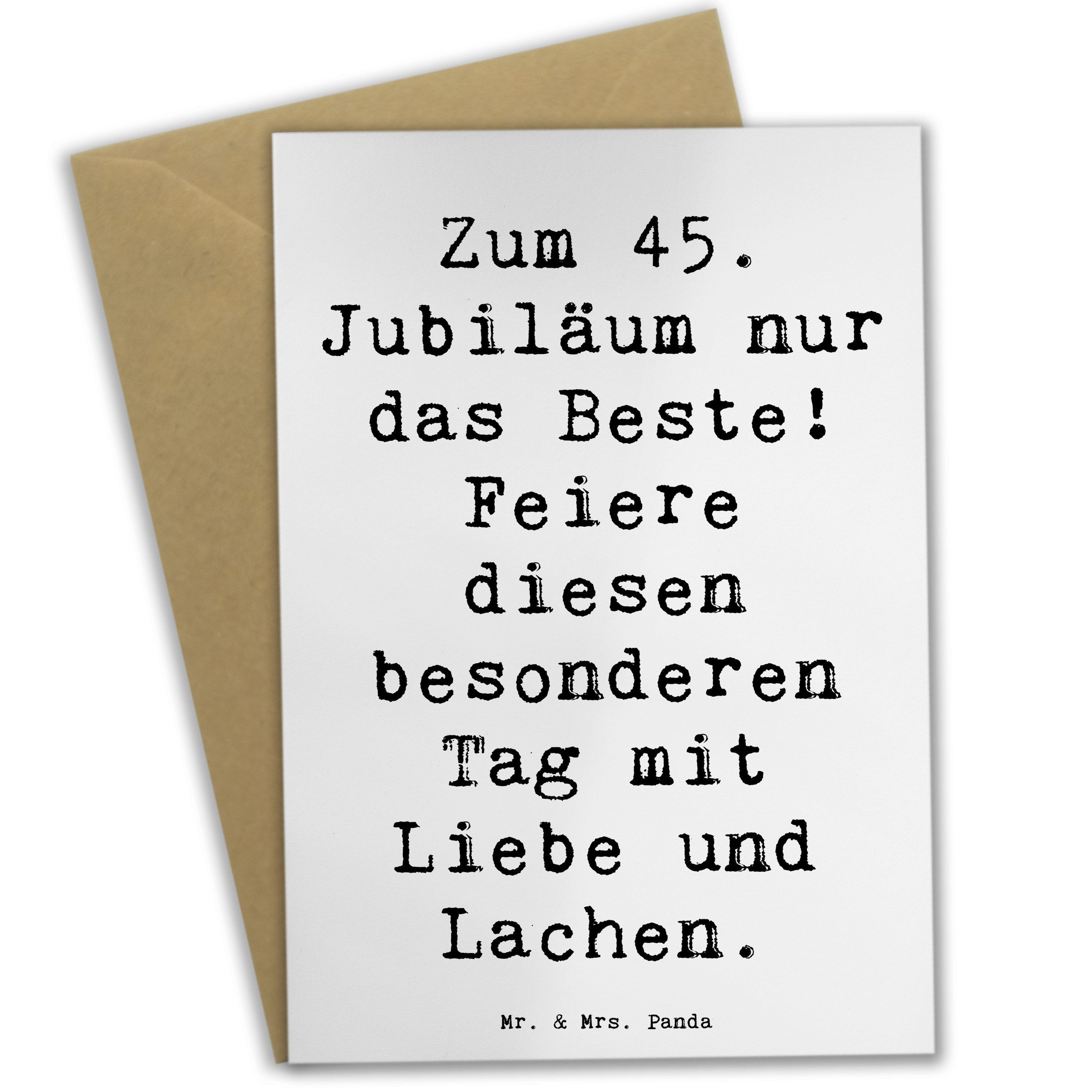Mr. & Mrs. Panda Grußkarte Spruch 45. Geburtstag Feiern Weiß