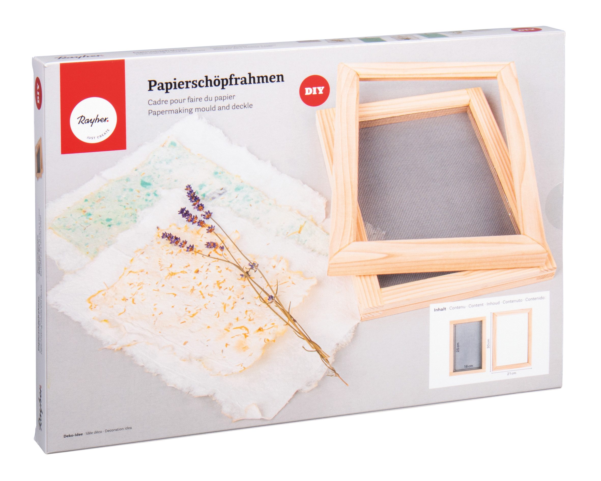Rayher Papierdekoration Papierschöpfrahmen, 2 Teile, 30x21cm