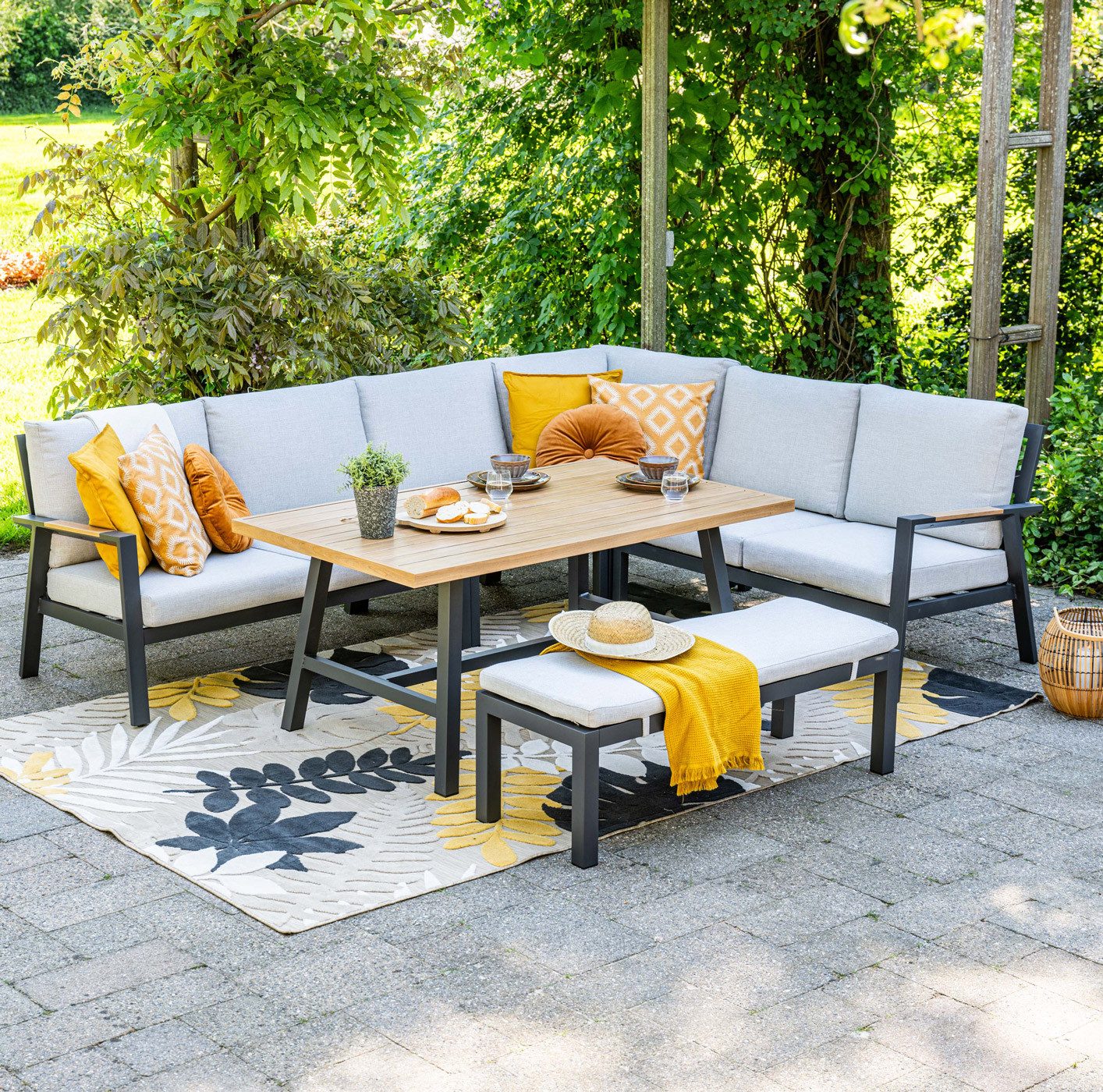 Garden Impressions Gartenlounge-Set Elati 5-teilig, Premium Dining Ecklounge Set, Gartenmöbelset, (5-tlg)