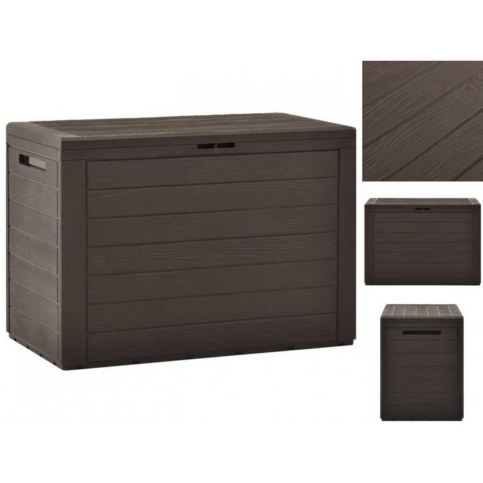 vidaXL Auflagenbox Kissenbox Auflagenbox Gartenbox Braun 78x44x55 cm