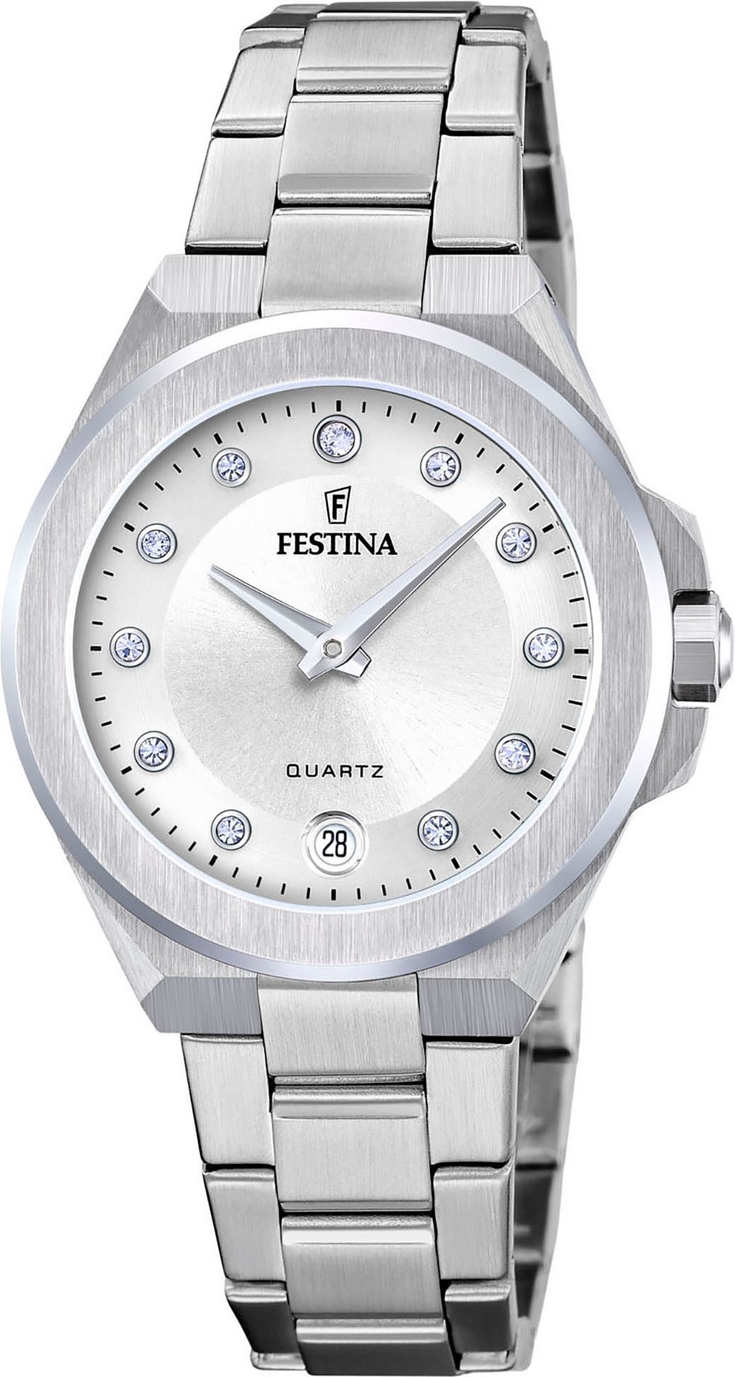 Festina Quarzuhr Mademoiselle F20700/1, Armbanduhr, Damenuhr, Edelstahlarmb günstig online kaufen