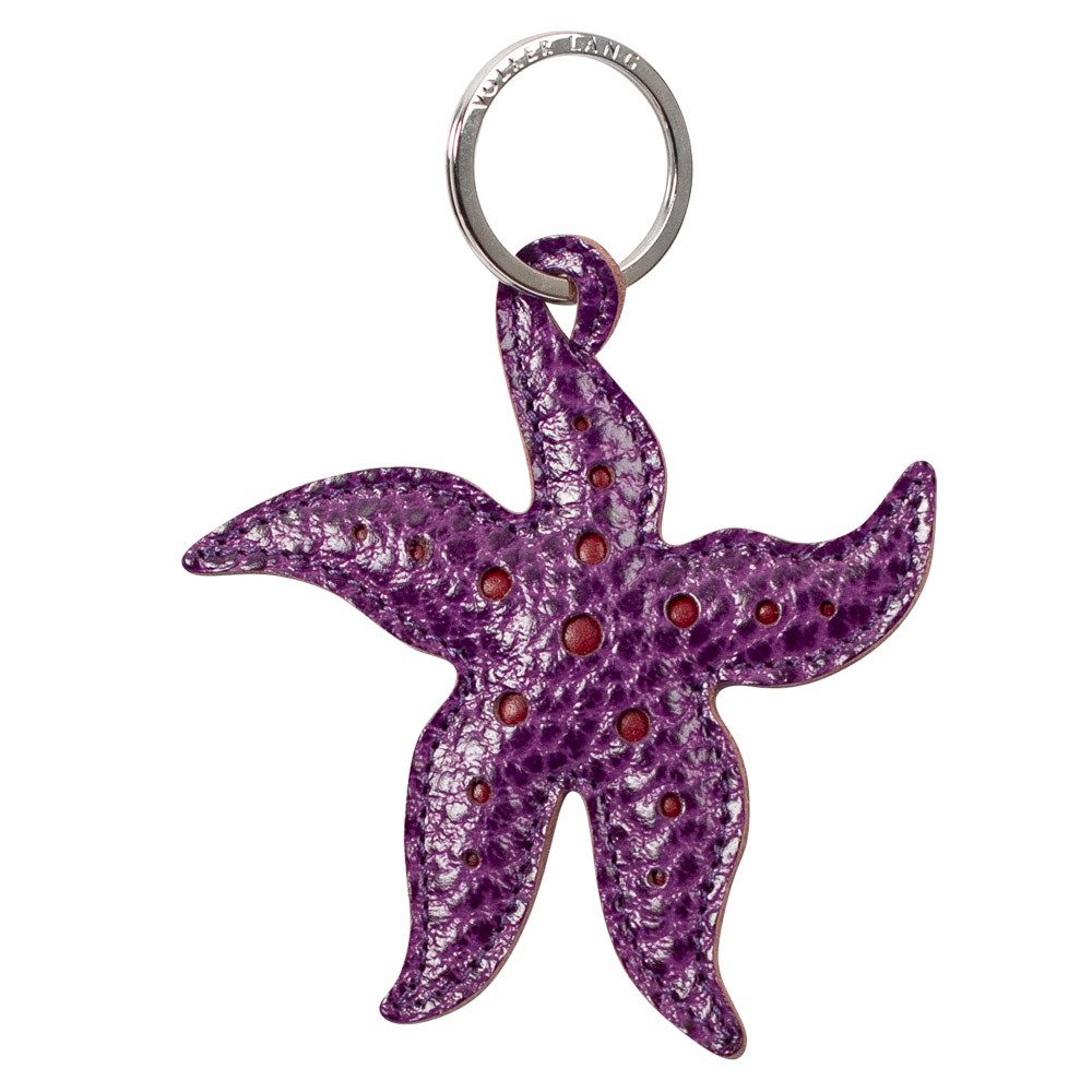 VOLKER LANG Schlüsselanhänger SEASTAR SR22, Seestern Schlüsselanhänger aus Leder in Seesternform (Stück)
