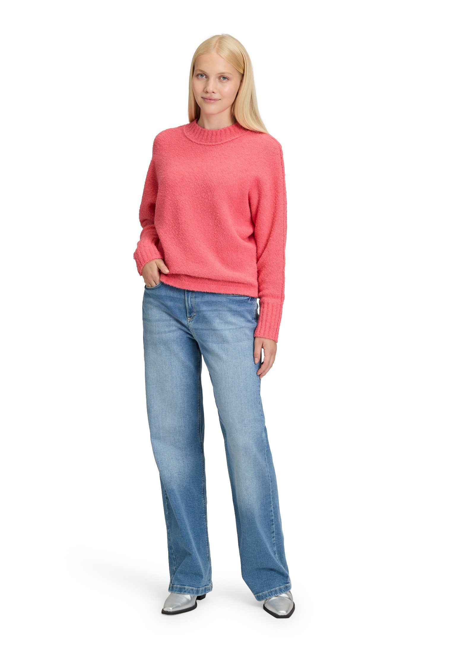 Cartoon Strickpullover Damen mit Fledermausärmeln (1-tlg)