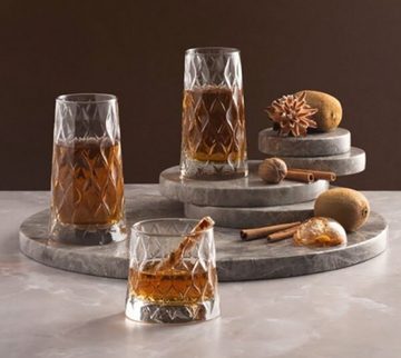 Pasabahce Gläser-Set Leafy 420194, Glas, Set mit 4 Trinkgläsern, ideal für Saft und andere Getränke