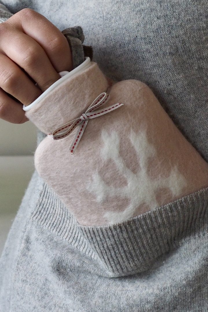 Dorothee Lehnen Wärmflasche Mini-Wärmflasche - SCHNEEFLOCKE - dusty rose, eisblau, wollweiß