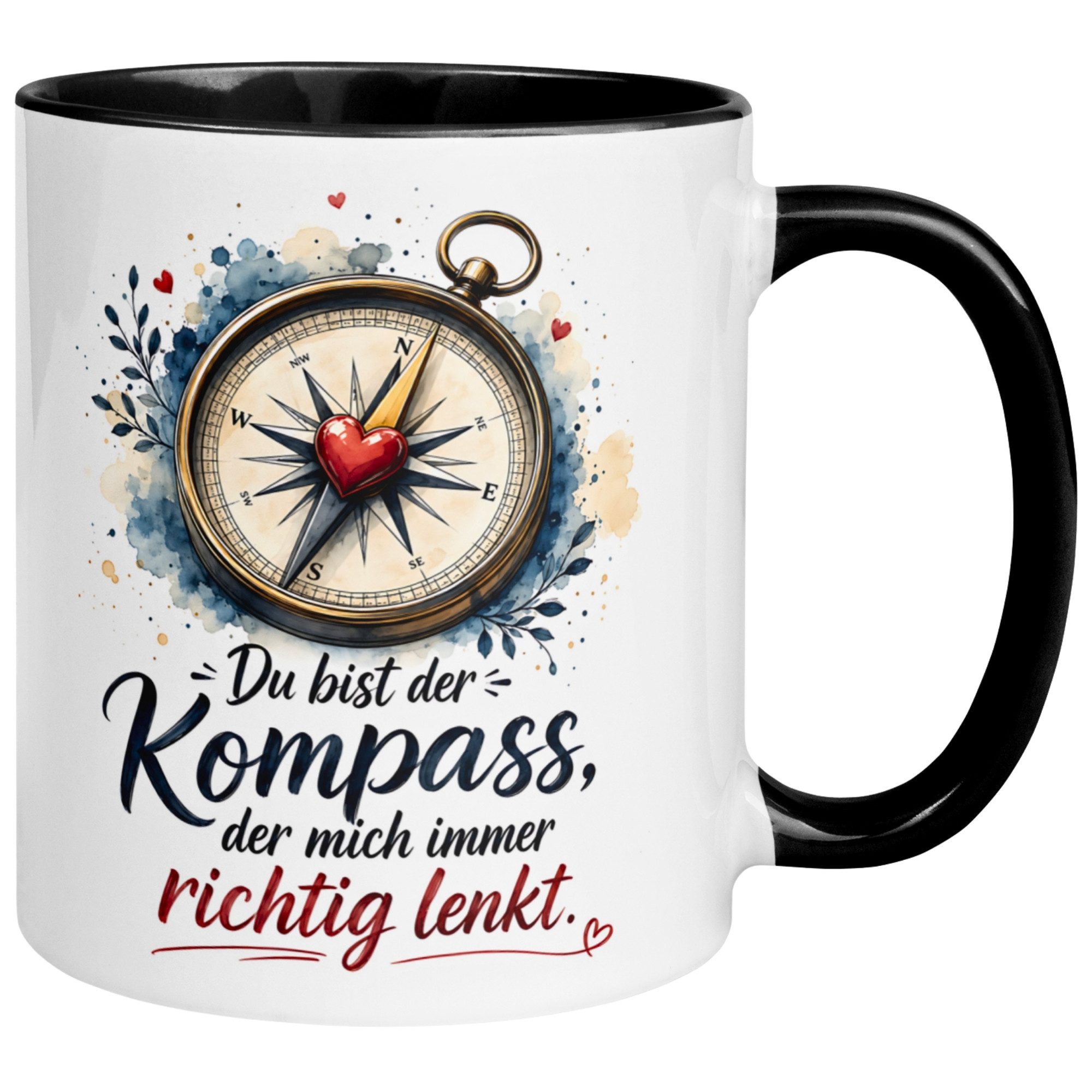 Momentals Tasse Liebe – Du lenkst mich immer richtig – Ich liebe Dich Geschenk Partner, Gratis Versand · Links-&Rechtshänder · Spülmaschinenfest