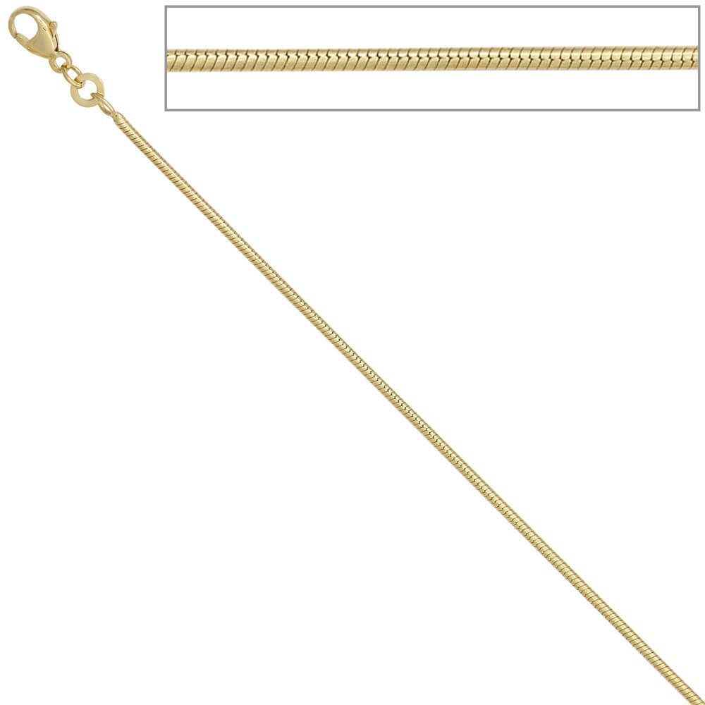 Krone Gelbgold Schlangenkette 585 Kette Halsschmuck Gold Goldkette rund Schmuck Halskette 60cm 1,4mm