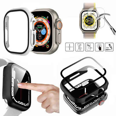 Wigento Smartwatch-Hülle Für Apple Watch Ultra 1 + 2 49mm Watch Hülle Cover Case + H9 Hart Glas