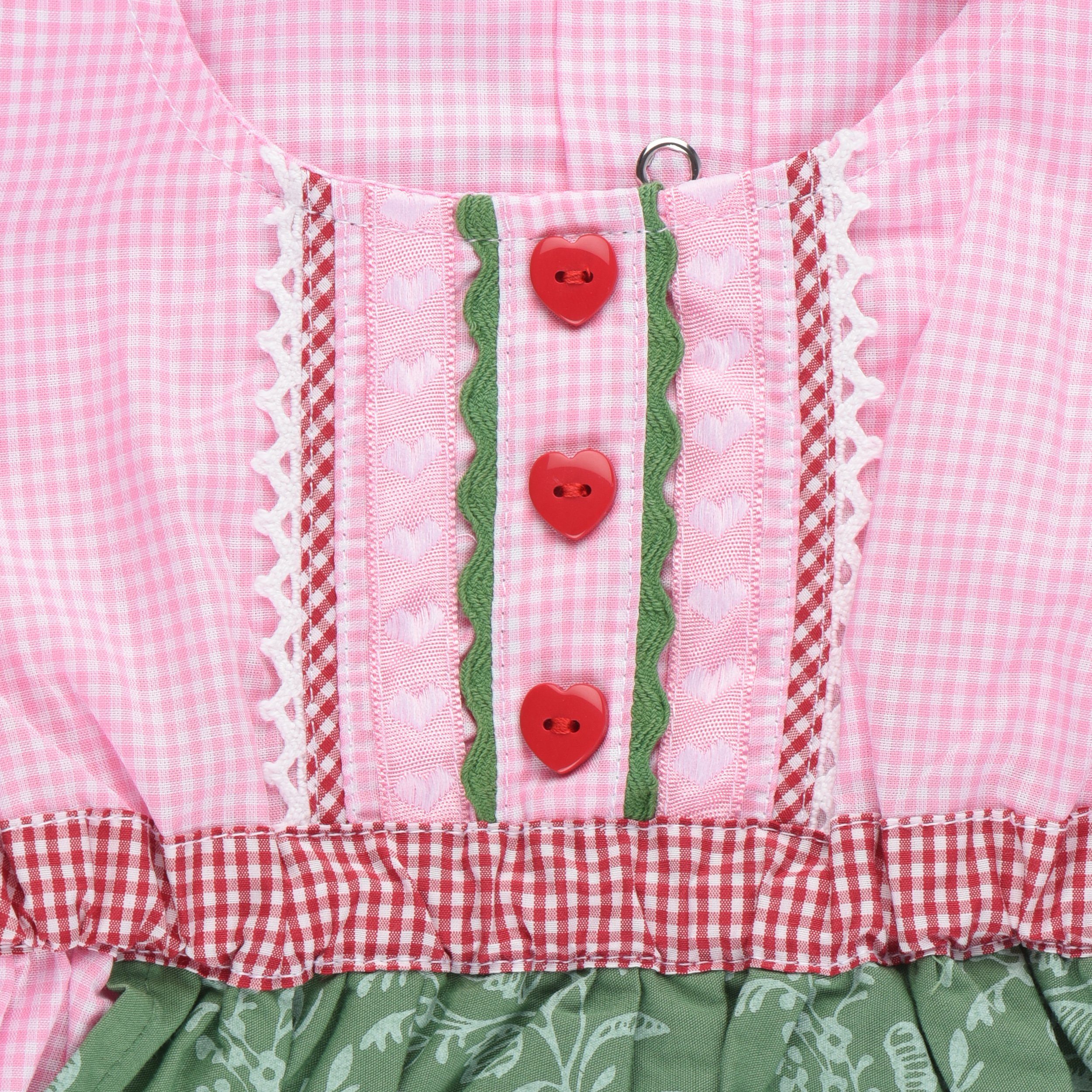 Schürze mit rosa/grün Trachtenkleid Dirndl, P.Eisenherz angenähter