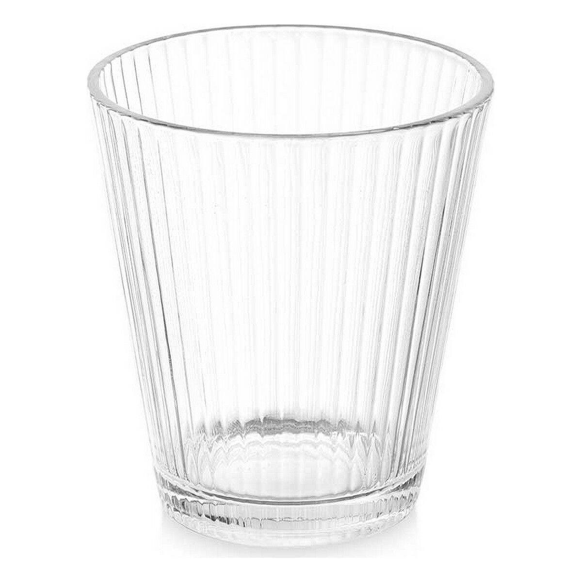375 Glas Stück, Glas Vivalto Glas Durchsichtig 24 Streifen Becher ml
