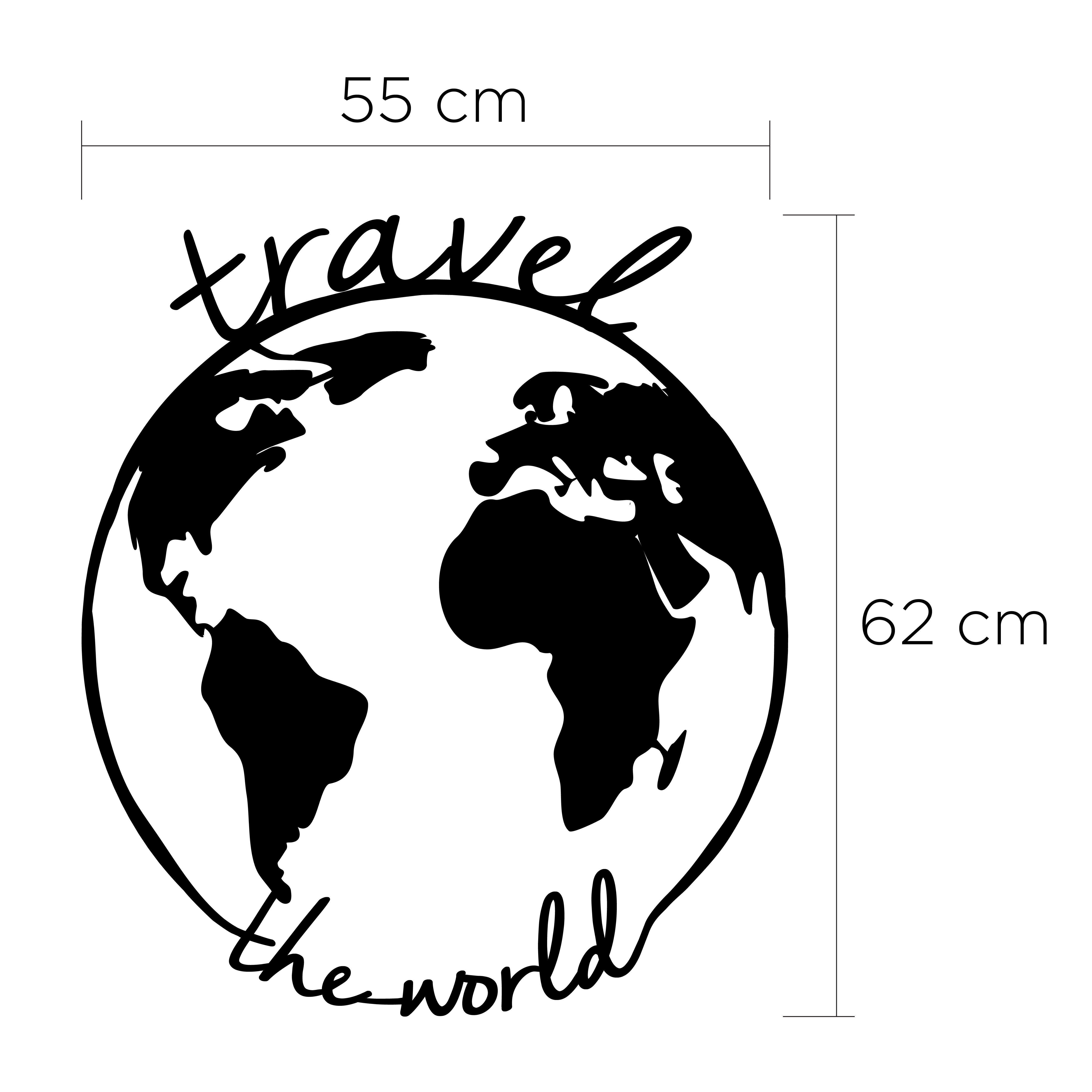 Decortie Wanddekoobjekt TRAVEL THE WORLD, METAL DEKORATIF