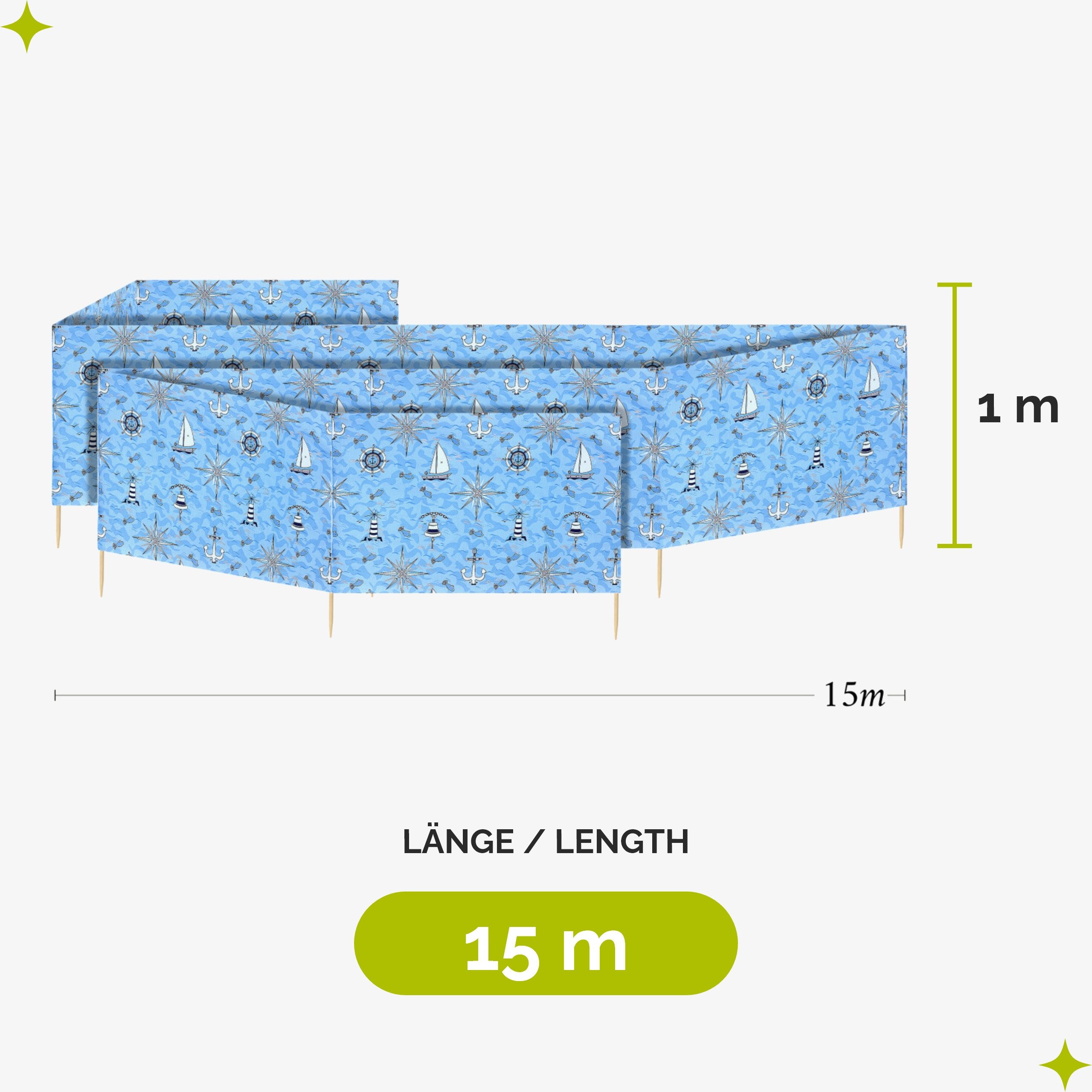 Garronda Windschutz Strand Sichtschutz 15m lang günstig online kaufen