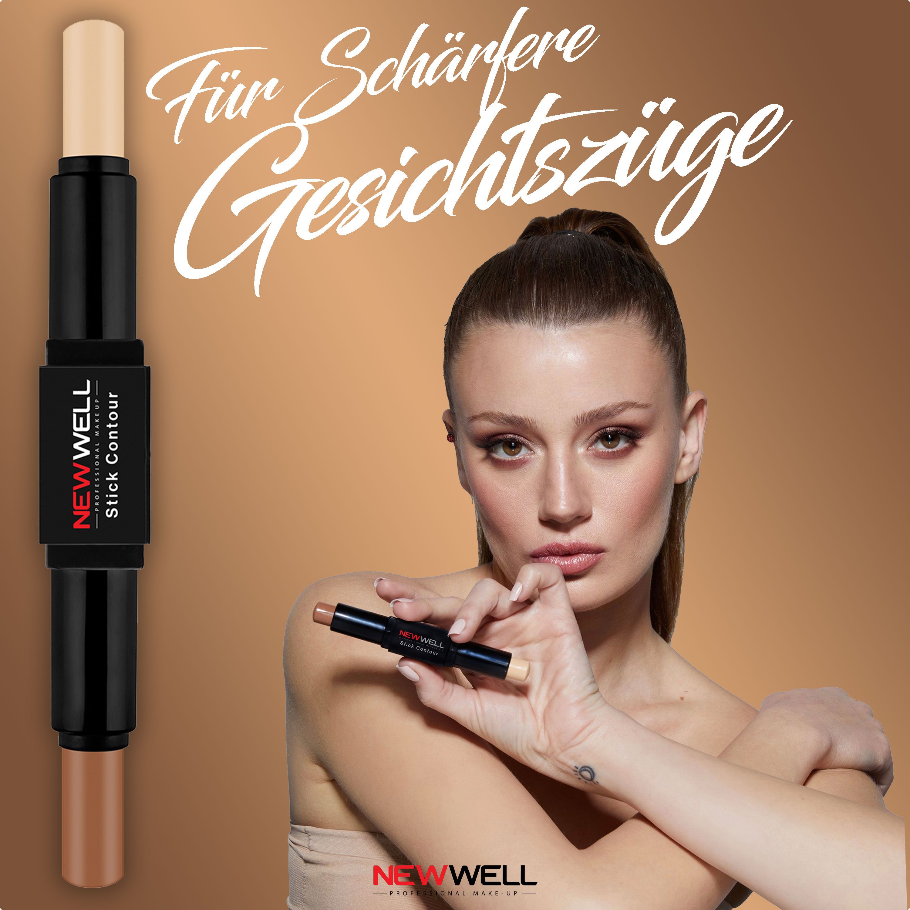 Newwell Highlighter Konturenstift, Highlighter, Einfache und Präzise Anwendung, Doppelte Wirkung, doppelter Glanz