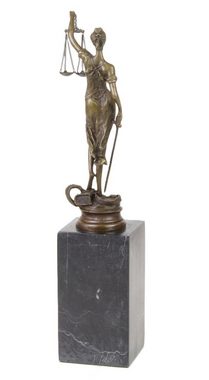Linoows Dekoobjekt Bronzefigur, Bronze Skulptur Göttin Justitia 32 cm, Skulptur Justizia Göttin der Gerechtigkeit