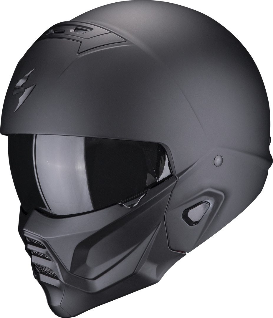 Scorpion Exo Motorradhelm EXO-Combat II Solid Helm, Bluetooth, Sonnenvisier, Ratschenverschluss, ECE 22.06