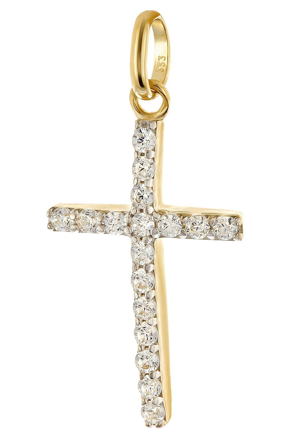Glizz Panzerkette Kreuz-Anhänger Gold 333 mit günstig online kaufen