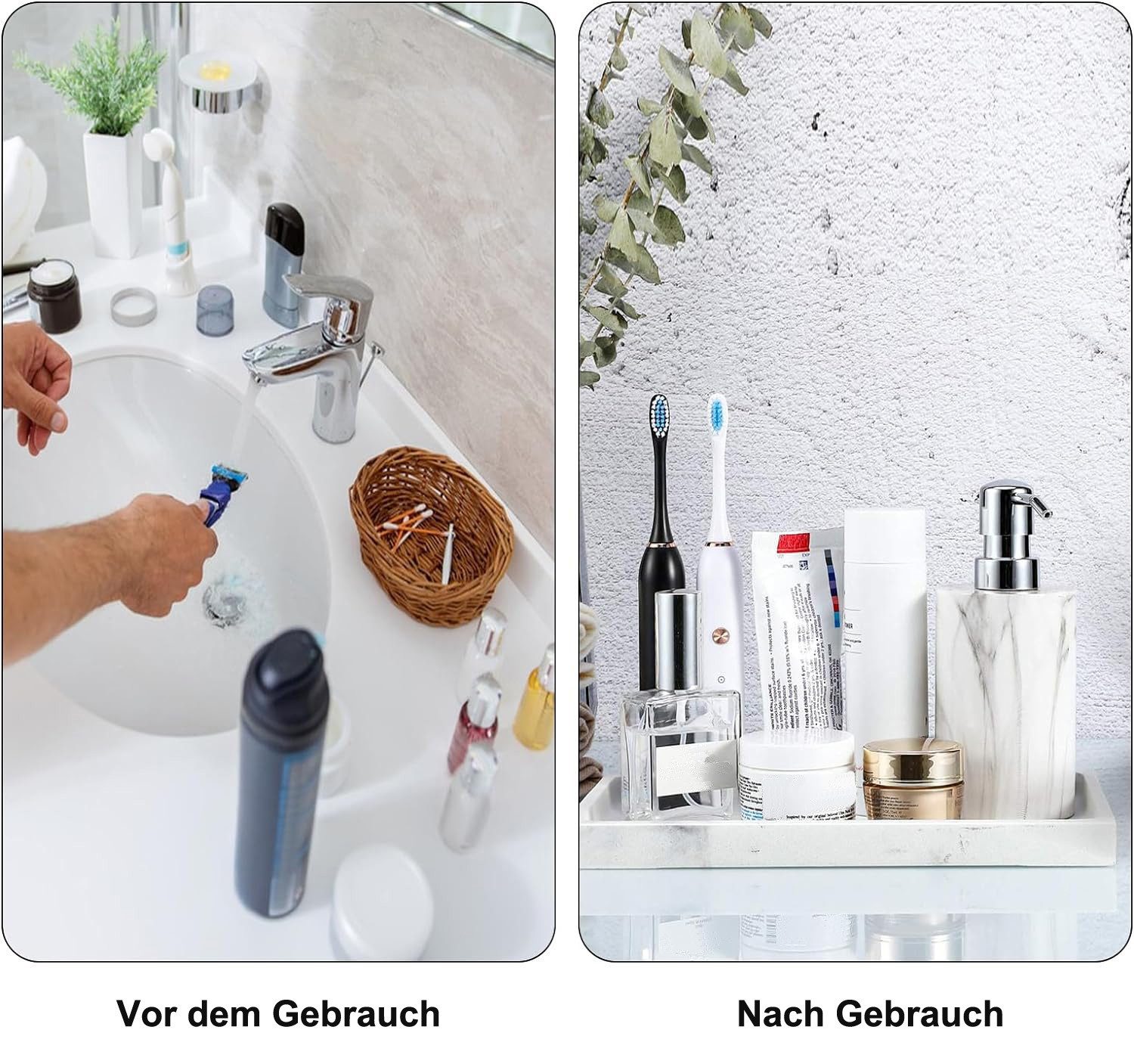 Zyronn Dekotablett Silikon Dekotablett Badezimmer – Rutschfestes Aufbewahrungstablett (1 St), für Waschbecken, Badewanne, Küche & Kosmetik