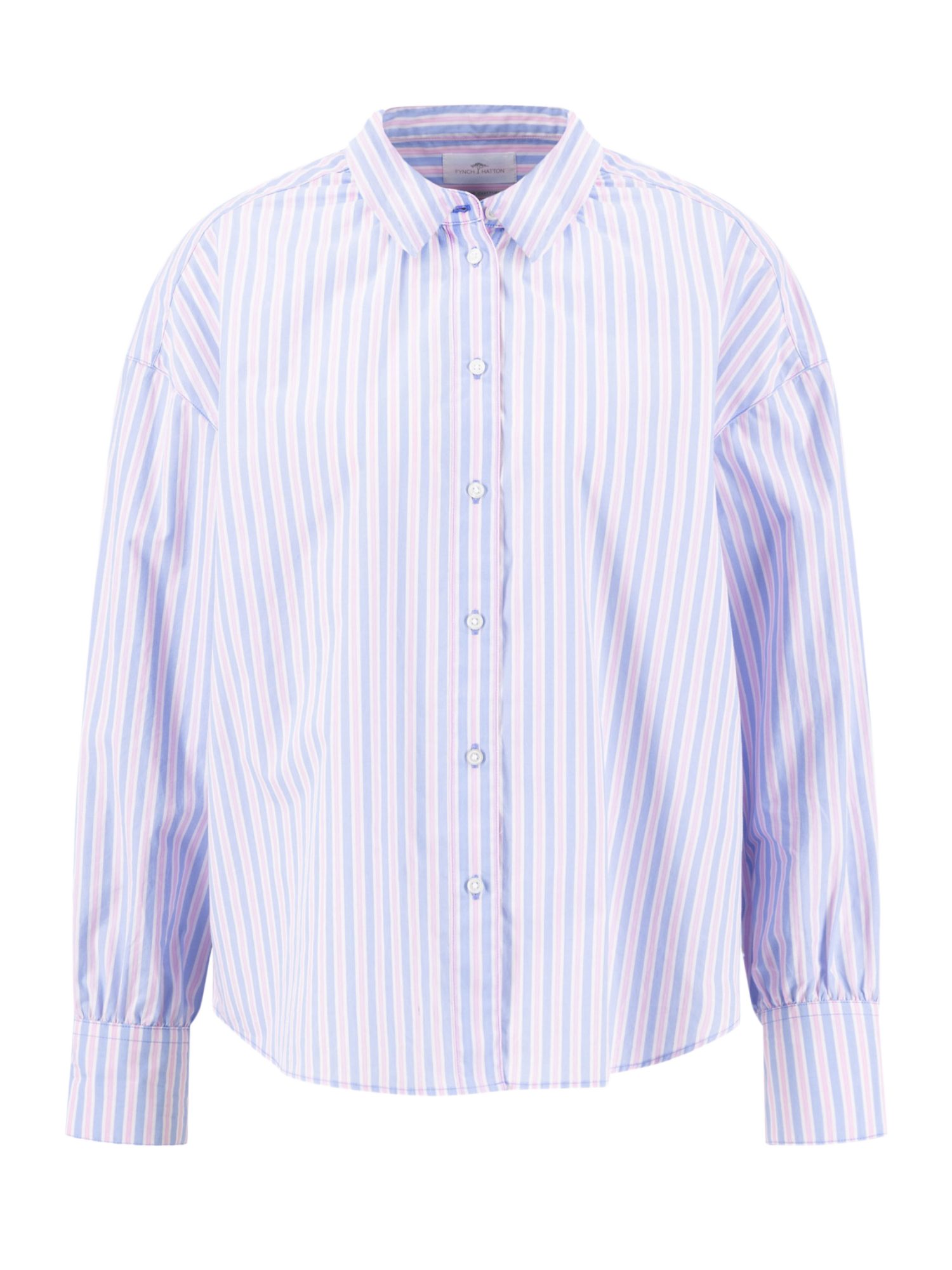 FYNCH-HATTON Langarmbluse bunt,Casual,Baumwolle,Gestreift,Stehkragen,Lang,Casual Fit