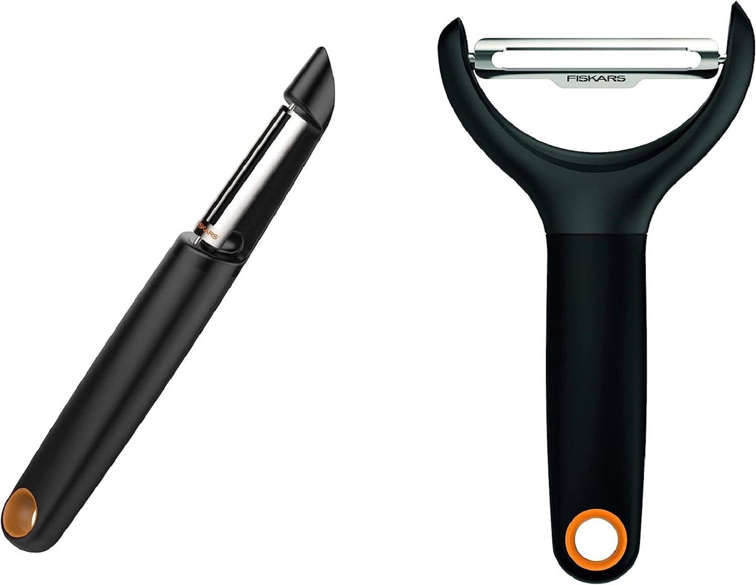 Fiskars Spargelschäler Gemüseschäler Duo Pack - Functional Form - Schwarz