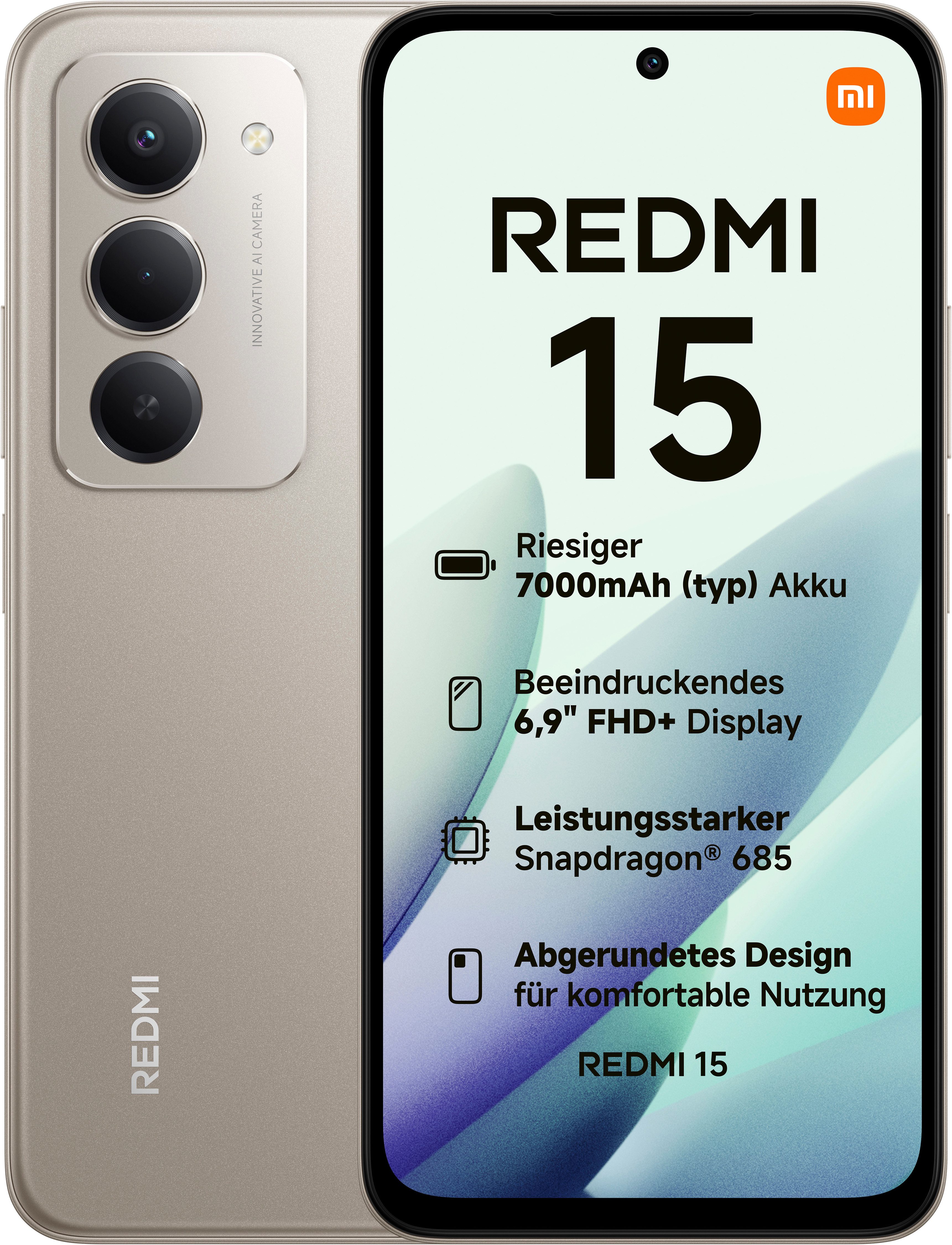 Xiaomi Redmi 15 128 GB Smartphone (17,52 cm/6,9 Zoll, 128 GB Speicherplatz, 50 MP Kamera)
