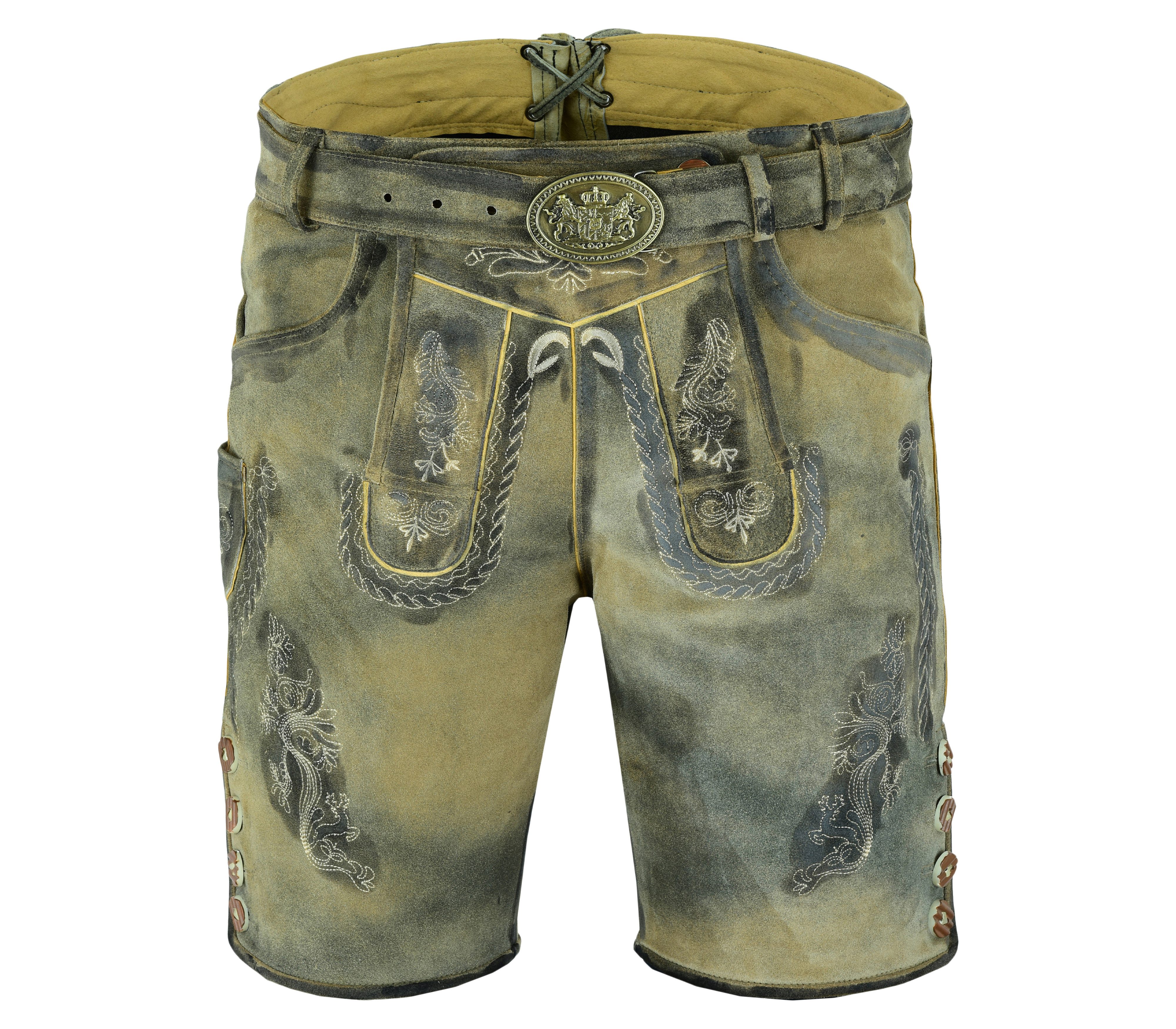 Myooka Trachtenlederhose Herren Lederhose Kurz Antik günstig online kaufen