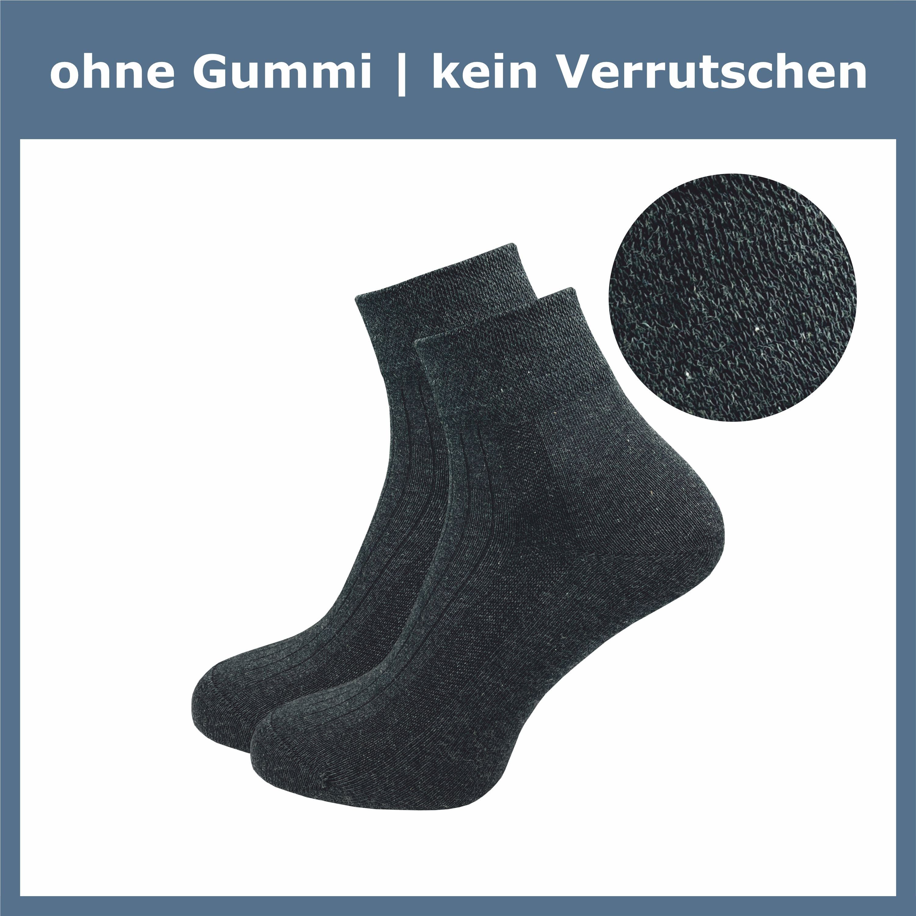 GAWILO Diabetikersocken für Damen ohne Gummibund & ohne Naht - kurze Socke (6 Paar) Breiter Piquet-Strick am Komfortbund, Venensocke aus weicher Baumwolle