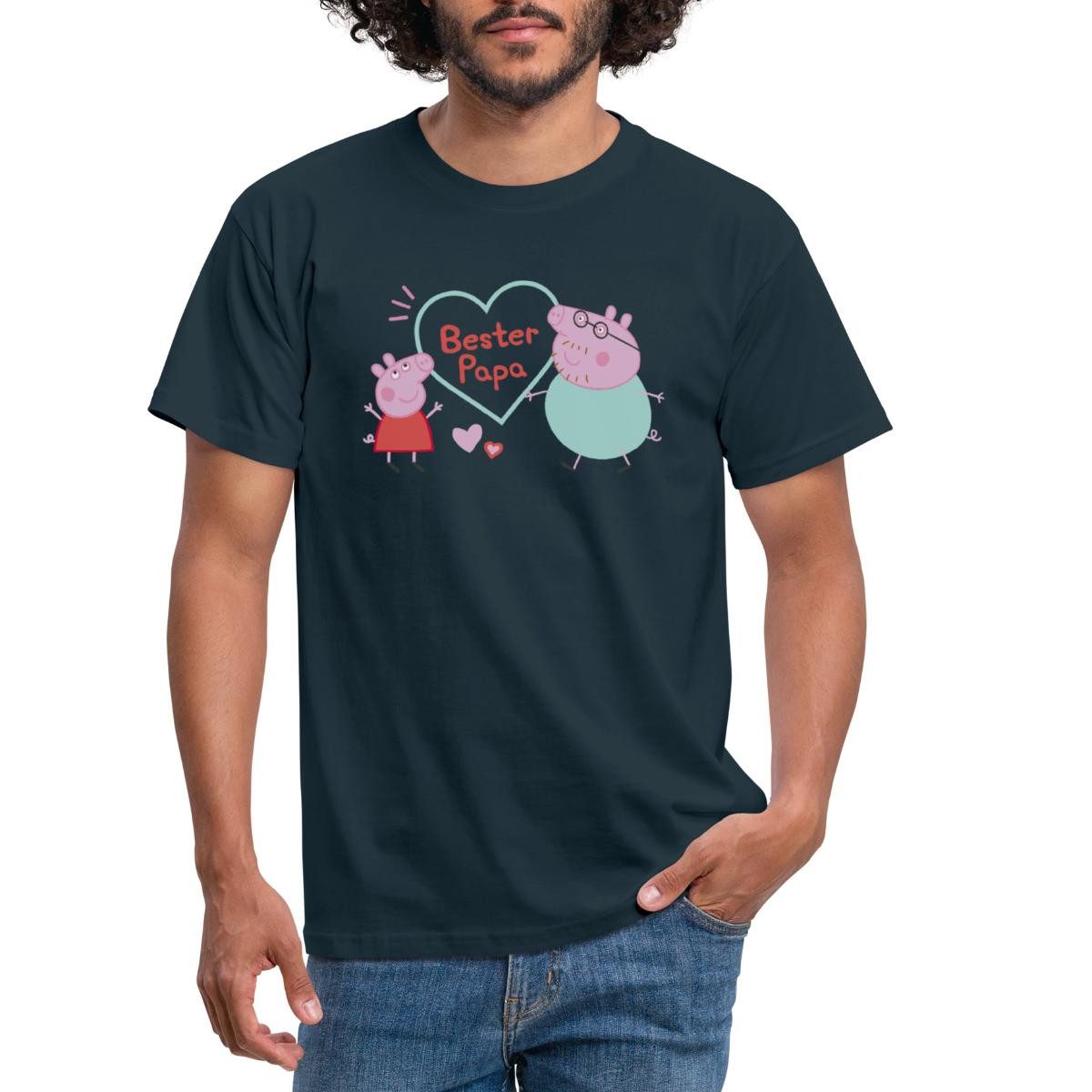 Spreadshirt T-Shirt Peppa Pig Design Bester Papa Mit Peppa & Papa Wutz Männ günstig online kaufen