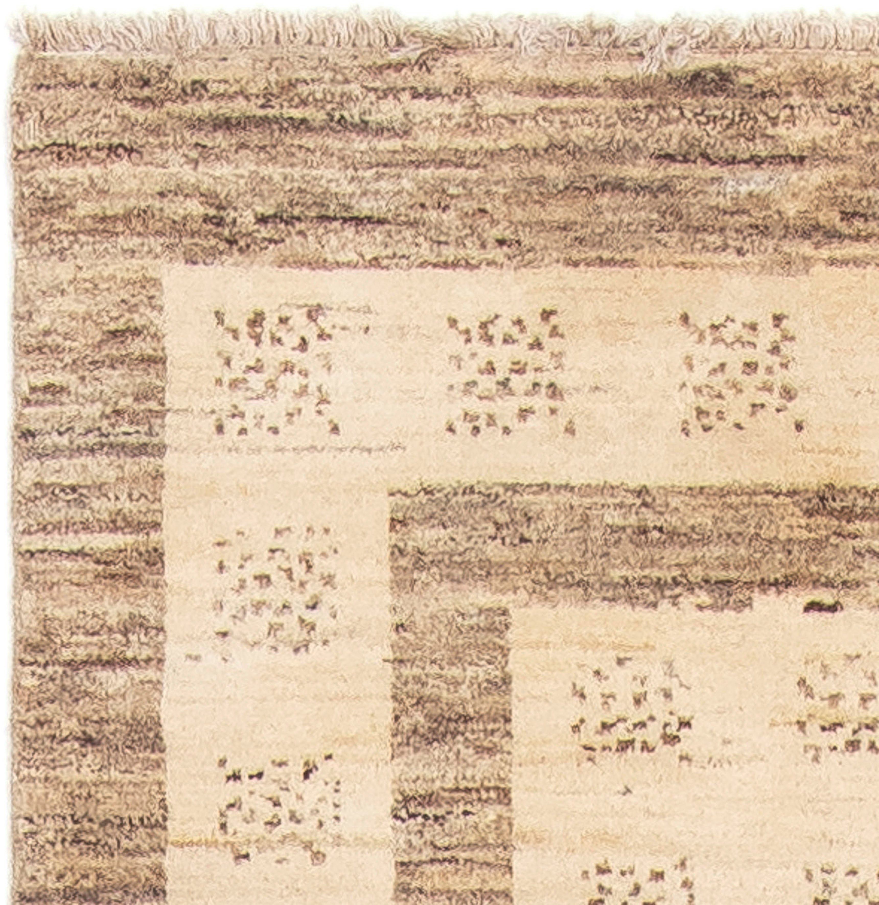 Wollteppich Gabbeh Handgeknüpft, morgenland, beige, 295 Einzelstück - Persern rechteckig, mit 12 mm, - 79 - Wohnzimmer, Zertifikat Höhe: cm Loribaft x