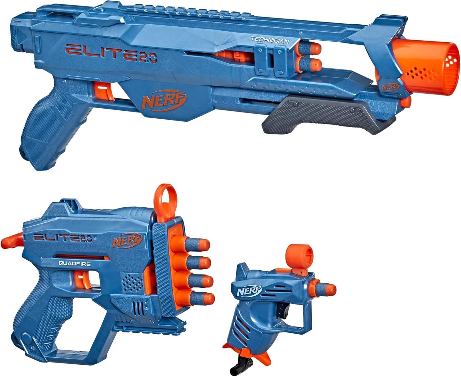Hasbro Blaster Nerf Elite 2.0 Loadout Pack (3 Blaster), Loadout Pack mit 3 Blastern
