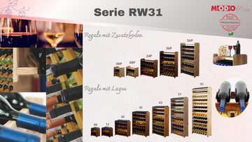 Modo24 Weinregal RW31, Flaschenregal Kiefernholz 6 bis 91 Flaschen Weinschrank