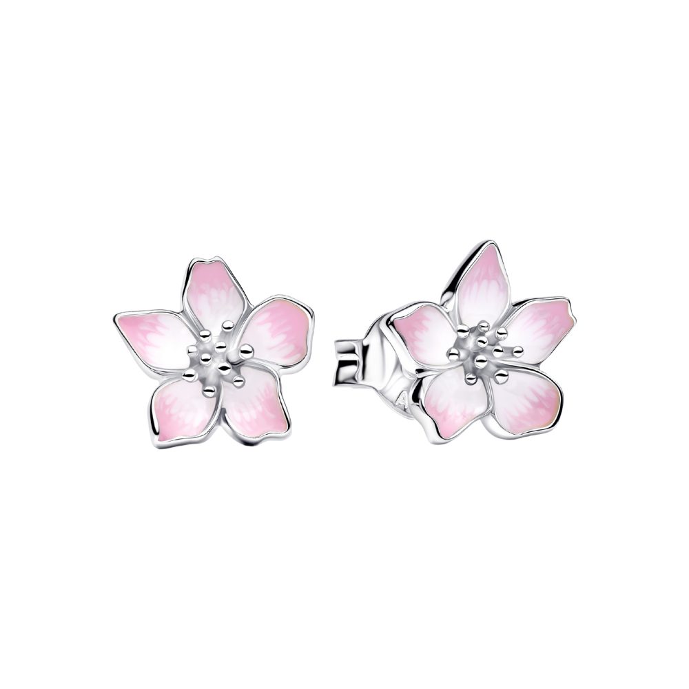Pandora Paar Ohrstecker 294370C01, Kirschblüte, Emaille, Rosa
