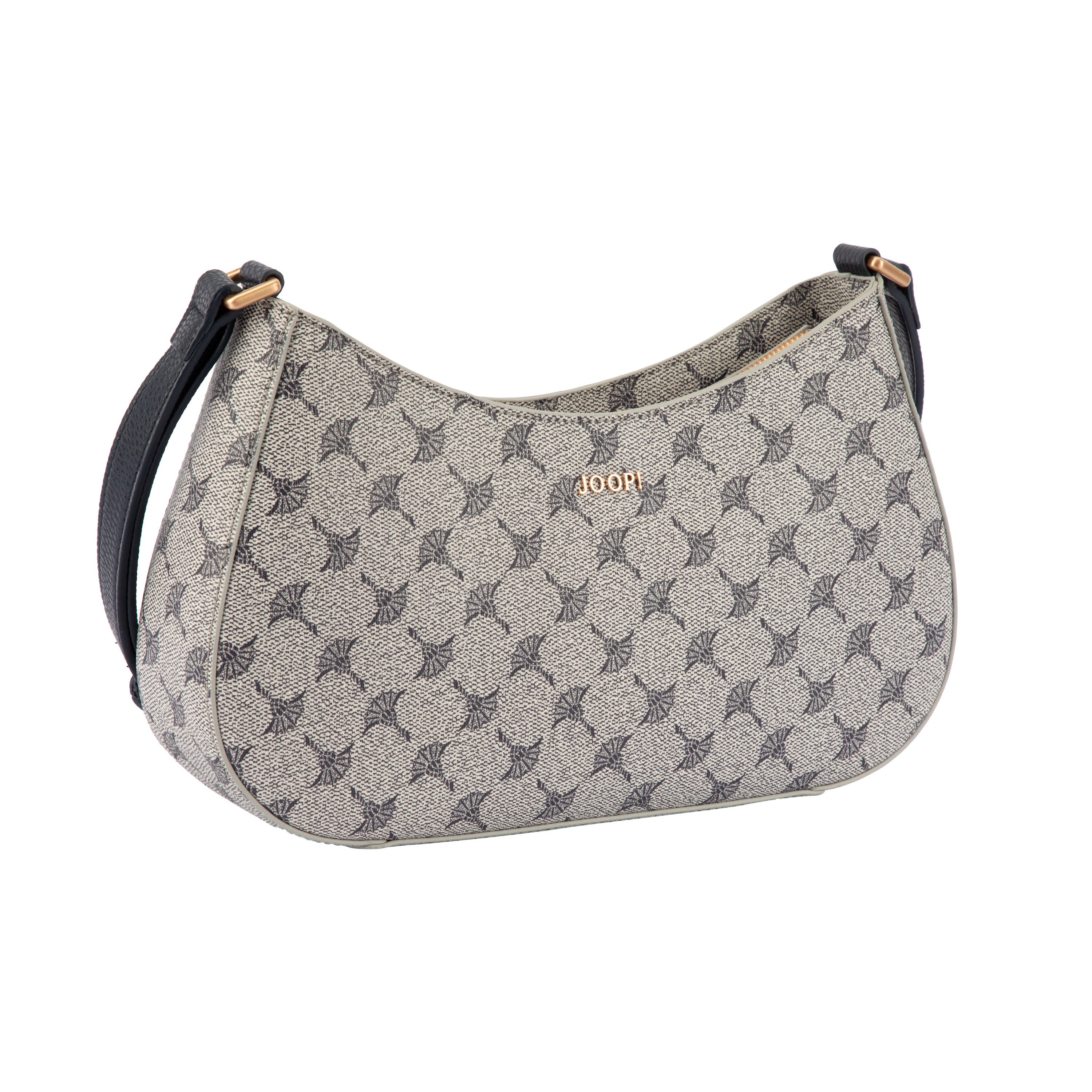 JOOP! Schultertasche mazzolino brooke shoulderbag mhz, Damen Handtasche mit Muster und Kontrastbesatz