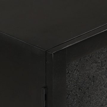 furnicato Sideboard Schwarz 55x30x77 cm Massivholz Mango und Eisen