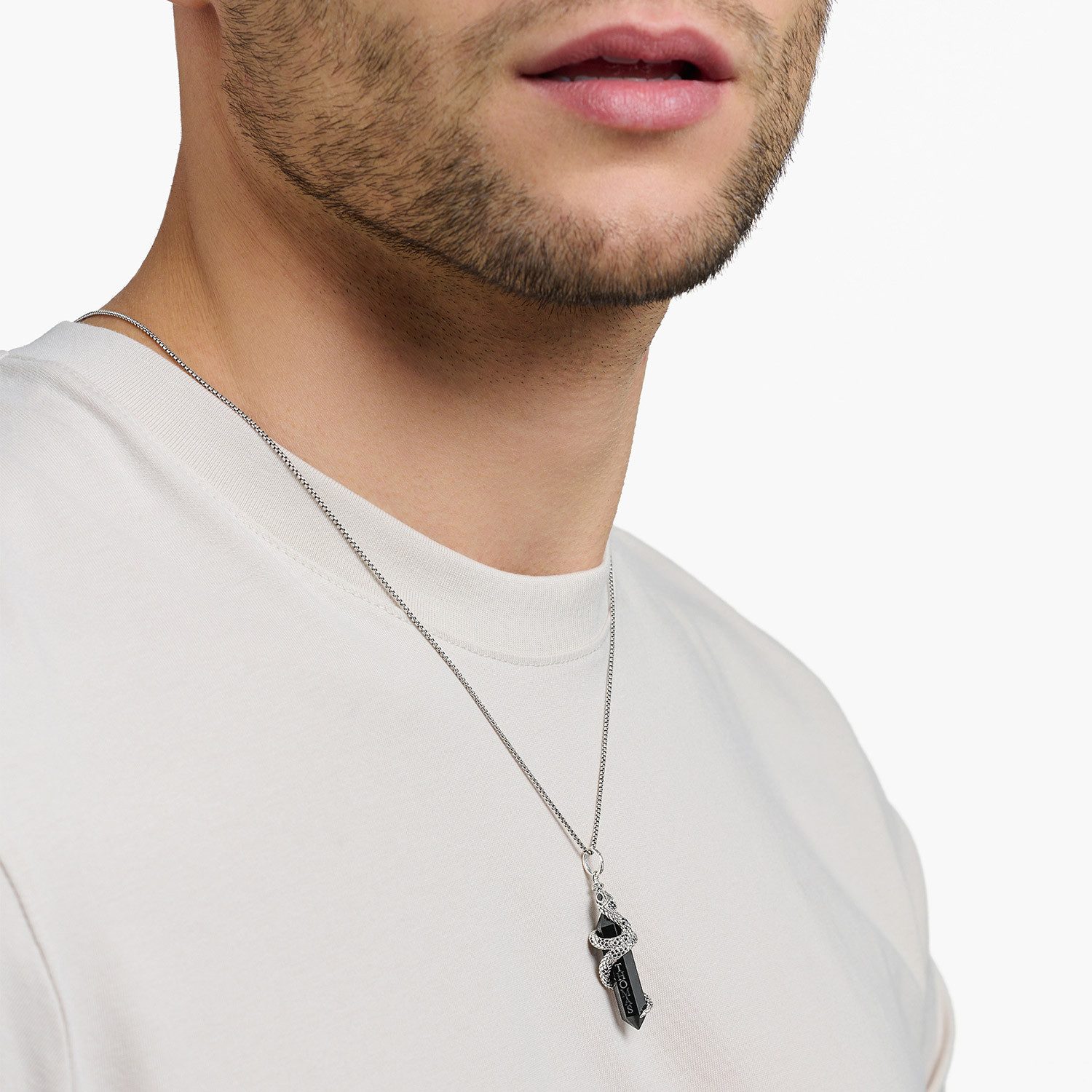 THOMAS SABO Kettenanhänger Onyx mit Sch...