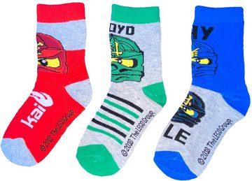 LEGO® Feinsocken LEGO® NINJAGO Socken Set 6 Paar Kindersocken Kinder Strümpfe für Jungen grau oder schwarz Gr.27/30 31/34 35/38